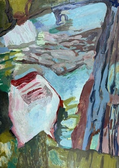 "Unspoken Swim" - abstract landscape, expressive, imaginative, blue