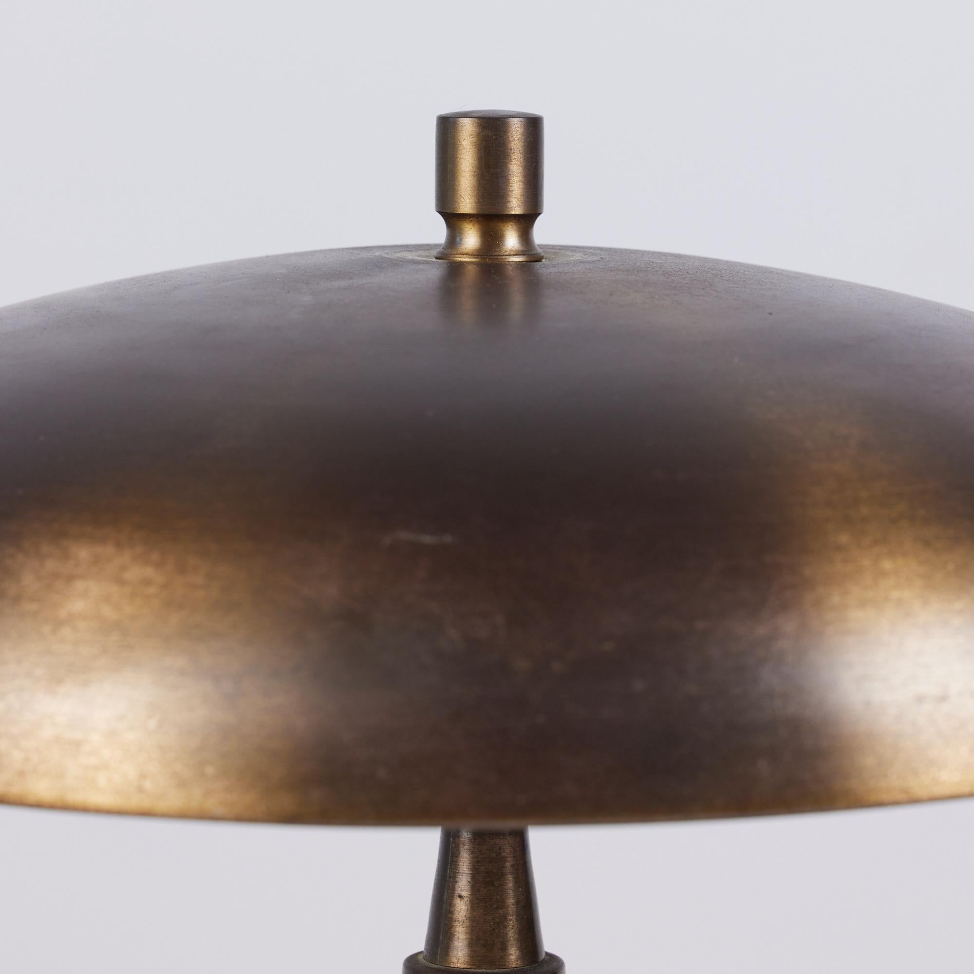 Einar Bäckström Brass and Leather Table Lamp 5