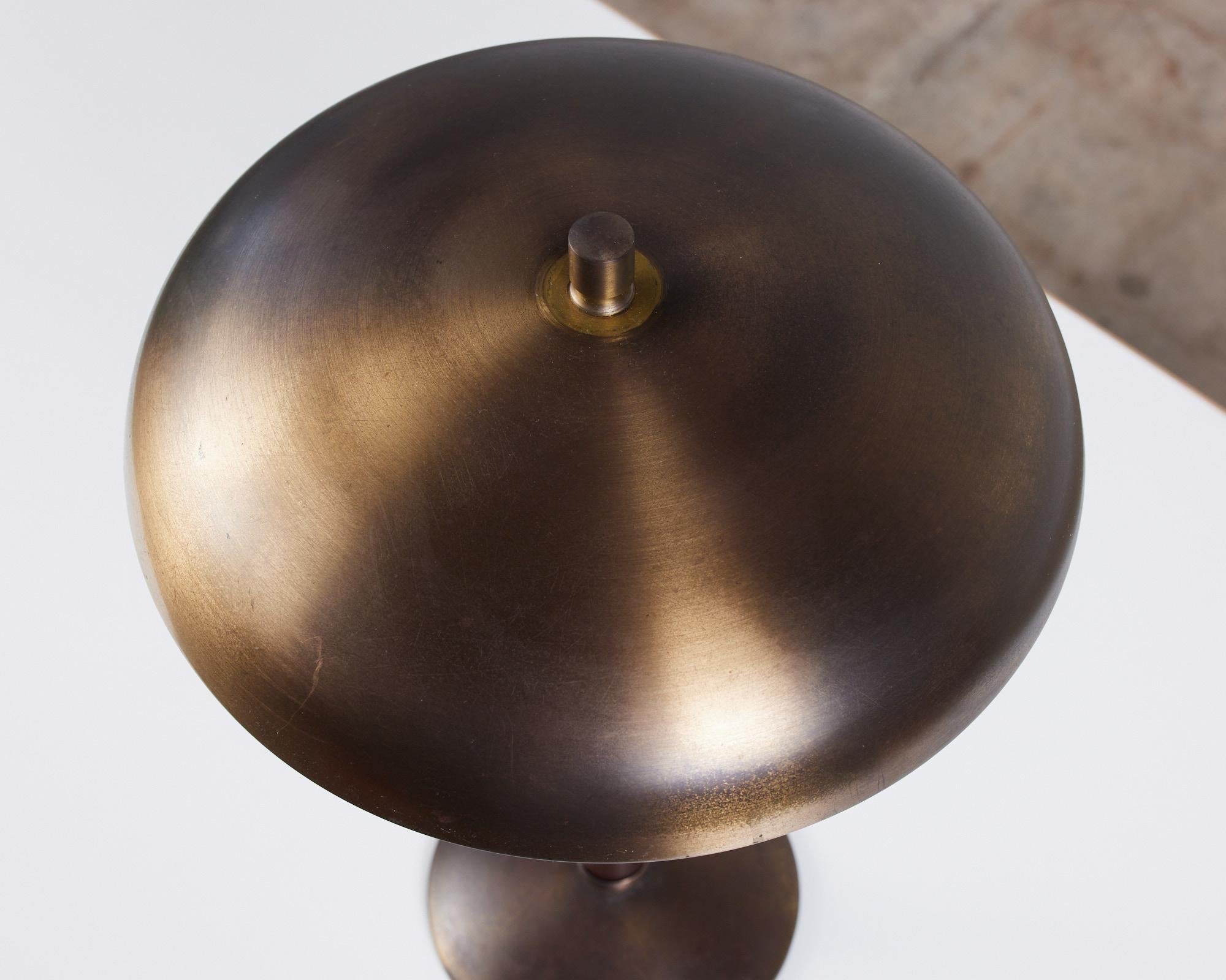 Einar Bäckström Brass and Leather Table Lamp 2