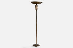 Einar Bäckström, Floor Lamp, Brass, Sweden, 1940s