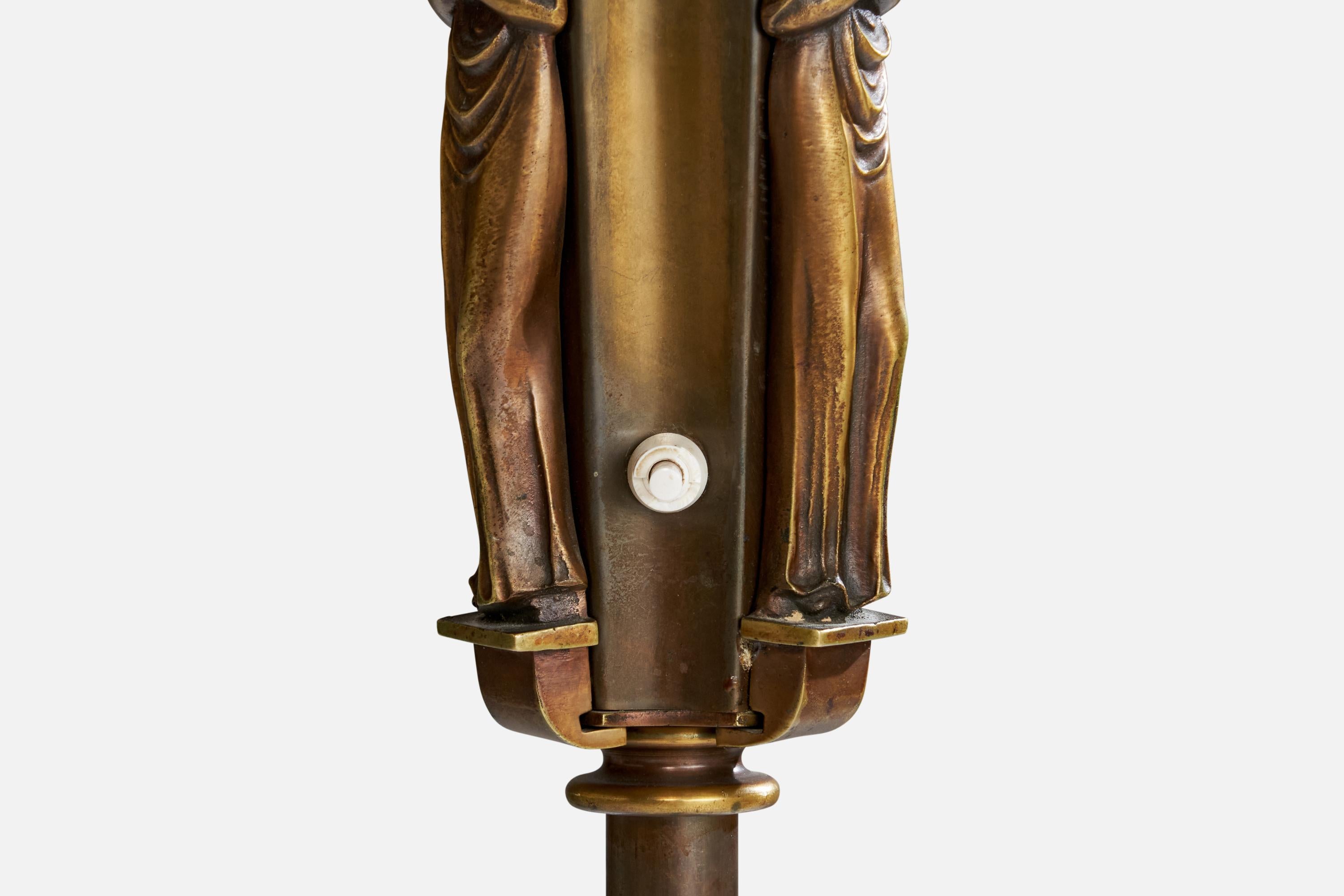 Einar Bäckström, lampadaire, laiton, Suède, années 1940 Bon état - En vente à High Point, NC