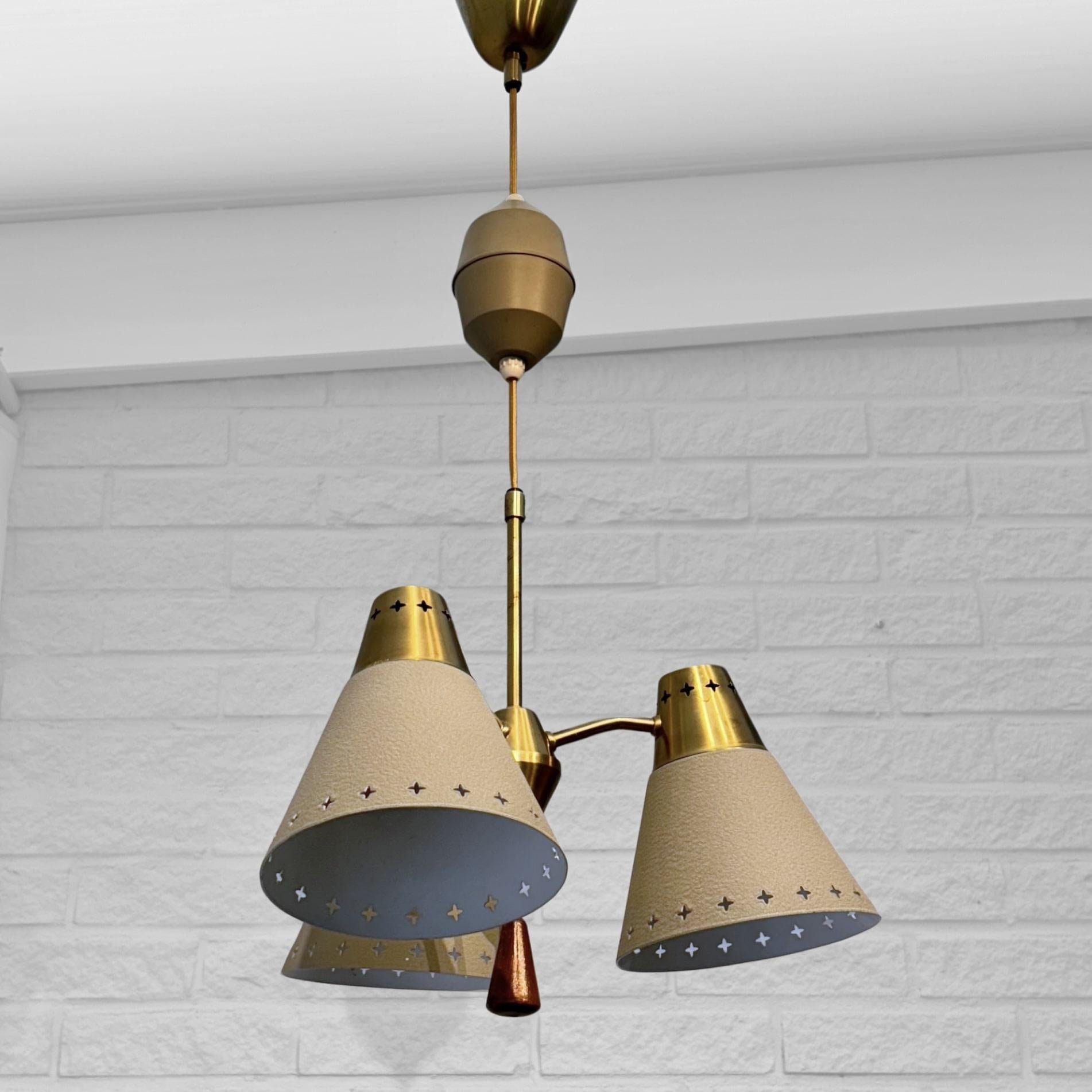 Svedese Lampada a sospensione modernista di metà secolo di Einar Bäckström, Svezia, anni '50 in vendita