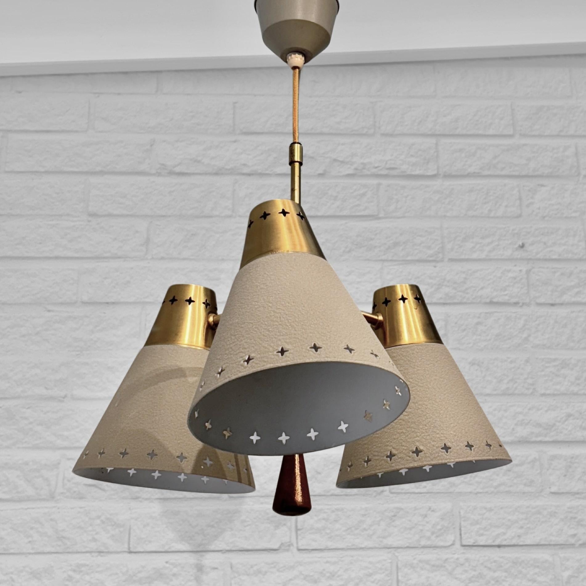 Metà XX secolo Lampada a sospensione modernista di metà secolo di Einar Bäckström, Svezia, anni '50 in vendita