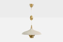 Einar Bäckström, Pendant Light, Brass, Metal, Sweden, 1950s