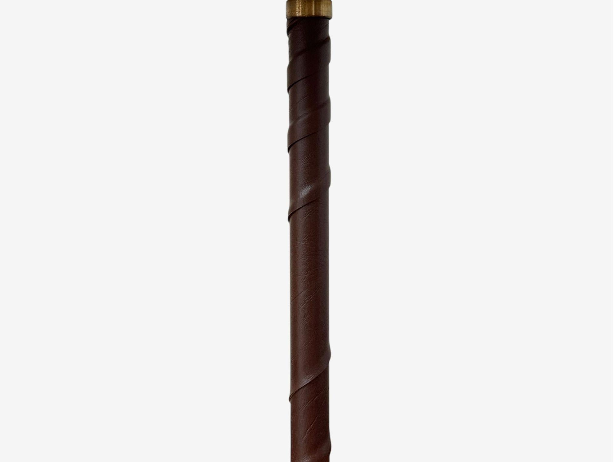 Einar Bäckström, Swedish Modern, Leather, Brass, Rare Table Lamp, Sweden, 1940s In Good Condition For Sale In Manhasset, NY