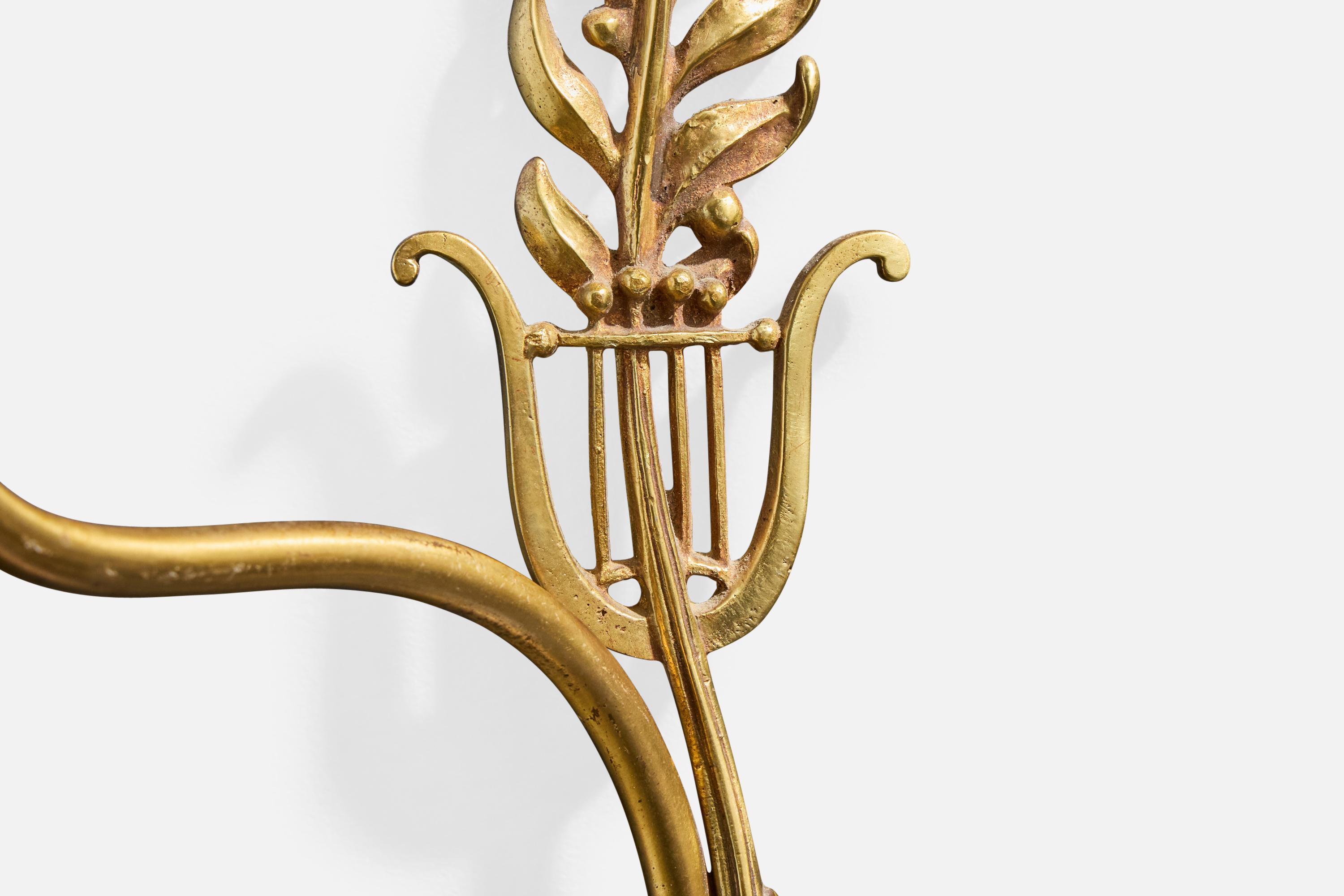 Einar Bäckström, Apliques de pared, Latón, Vidrio, Suecia, década de 1940 en venta 2