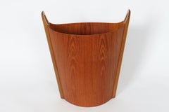 Einar Barnes for P. S. Heggen Handled Teak Wastepaper Basket