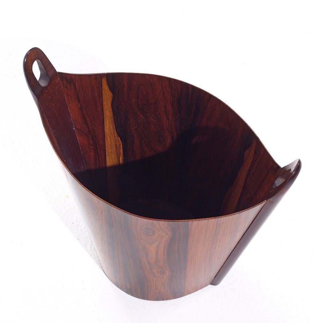 Einar Barnes for P.S. Heggen Mid Century Norwegian Rosewood Paper Bin en vente 3