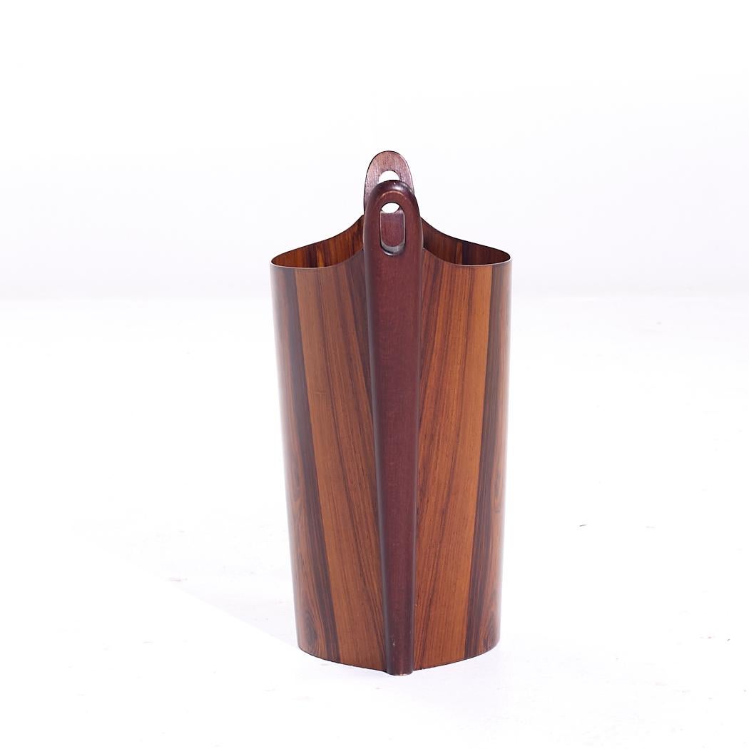 Norvégien Einar Barnes for P.S. Heggen Mid Century Norwegian Rosewood Paper Bin en vente
