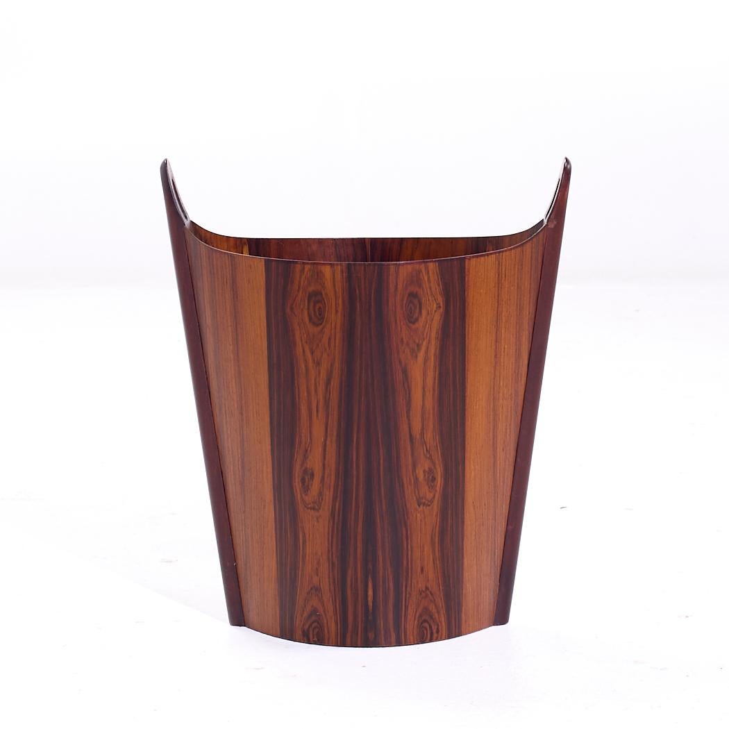 Fin du 20e siècle Einar Barnes for P.S. Heggen Mid Century Norwegian Rosewood Paper Bin en vente
