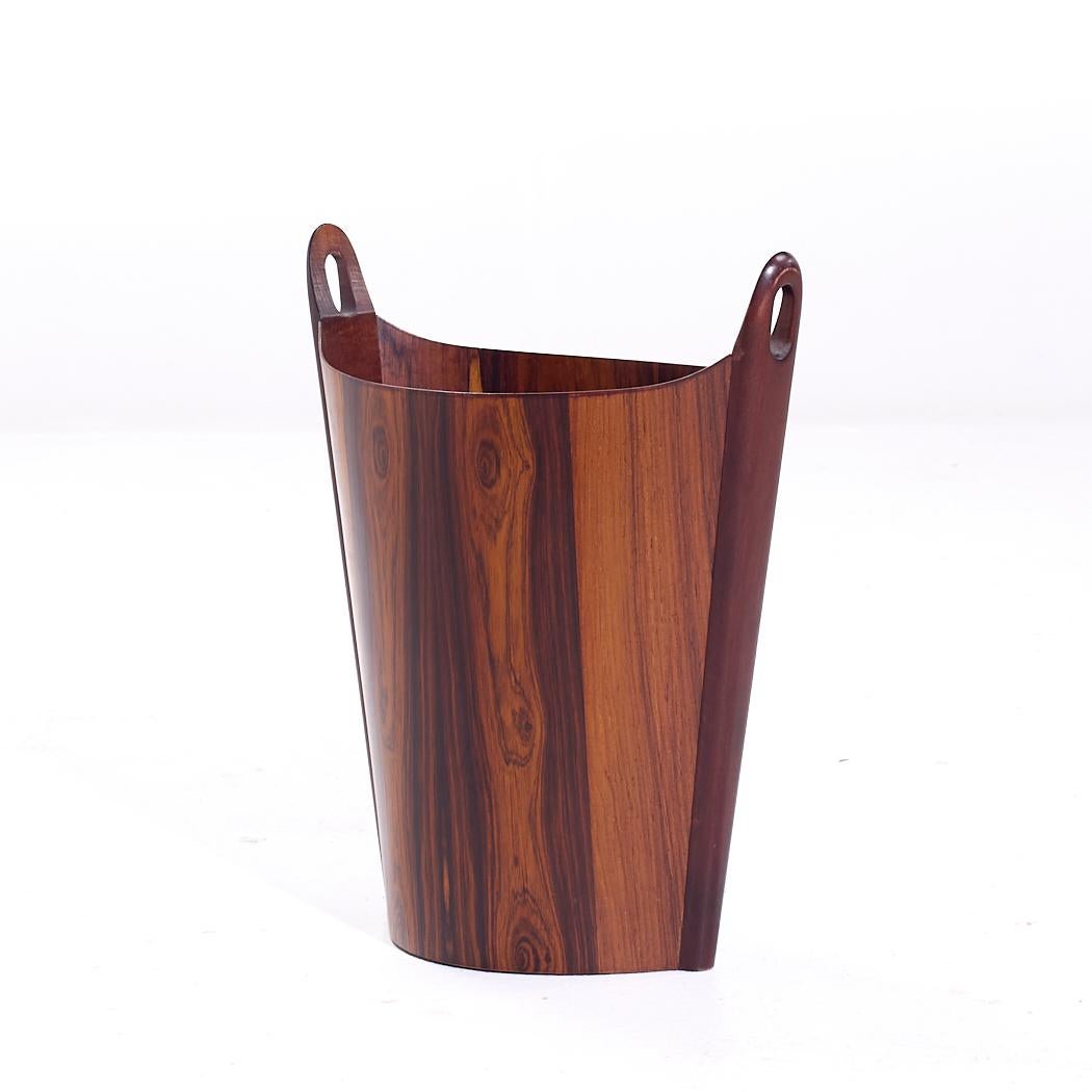 Bois de rose Einar Barnes for P.S. Heggen Mid Century Norwegian Rosewood Paper Bin en vente
