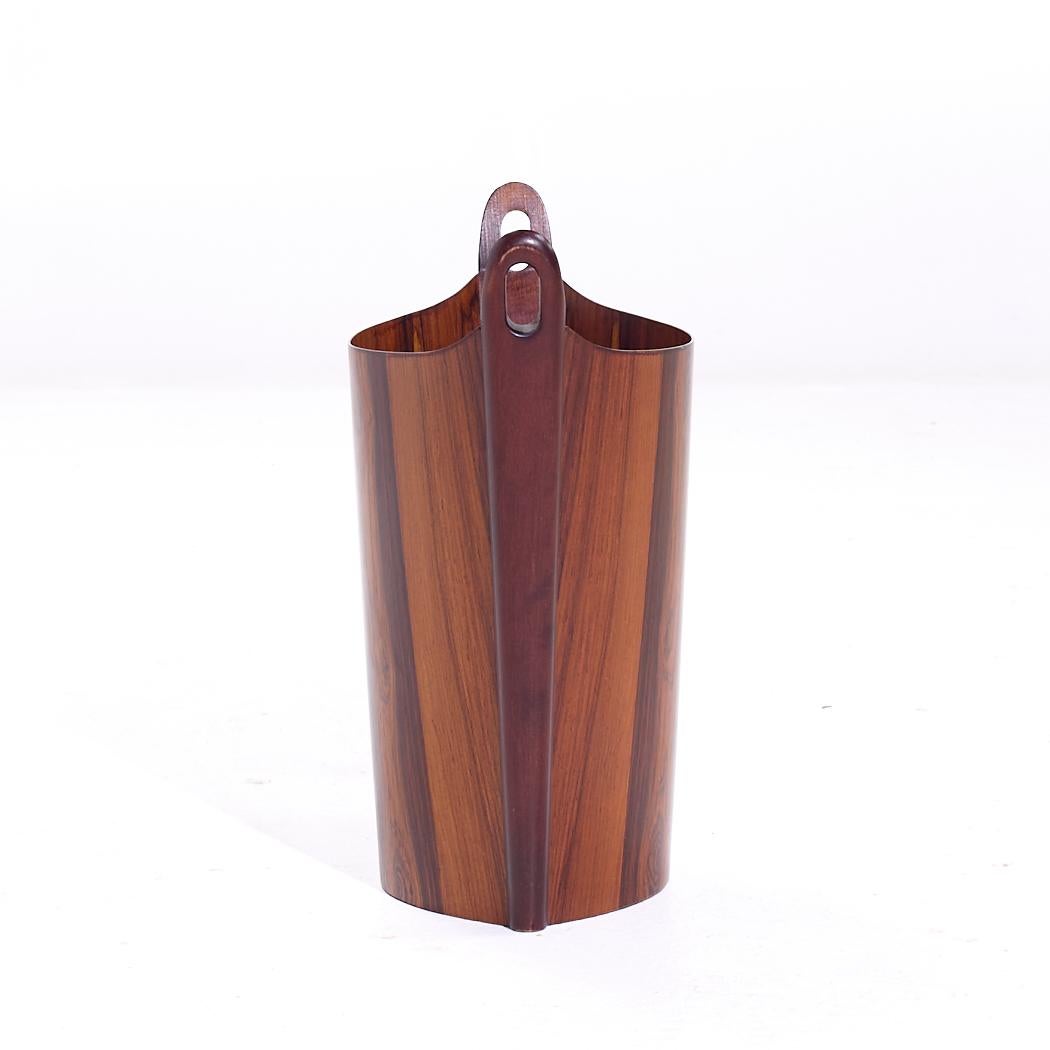 Einar Barnes for P.S. Heggen Mid Century Norwegian Rosewood Paper Bin en vente 1