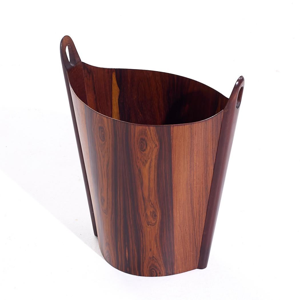 Einar Barnes for P.S. Heggen Mid Century Norwegian Rosewood Paper Bin en vente 2
