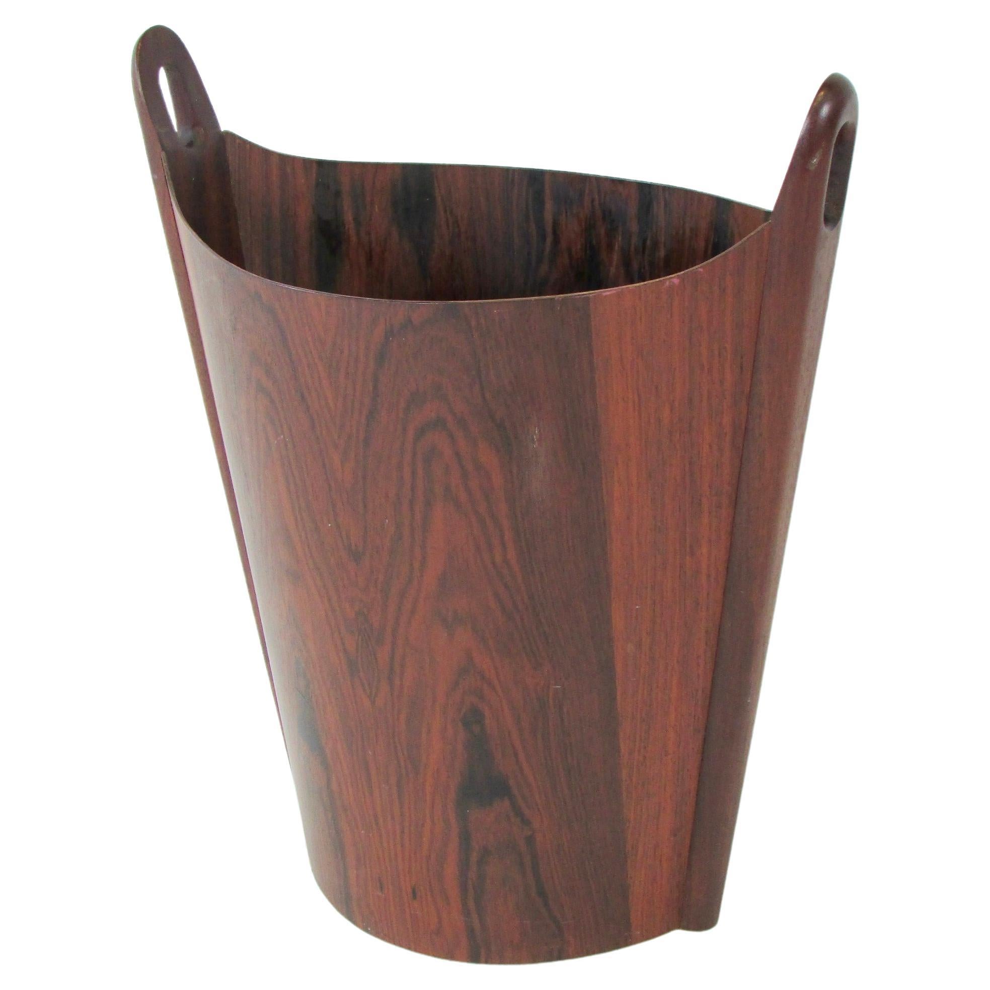 Einar Barnes for P.S. Heggen Scandinavian Modern Rosewood Trash Can Wastebasket