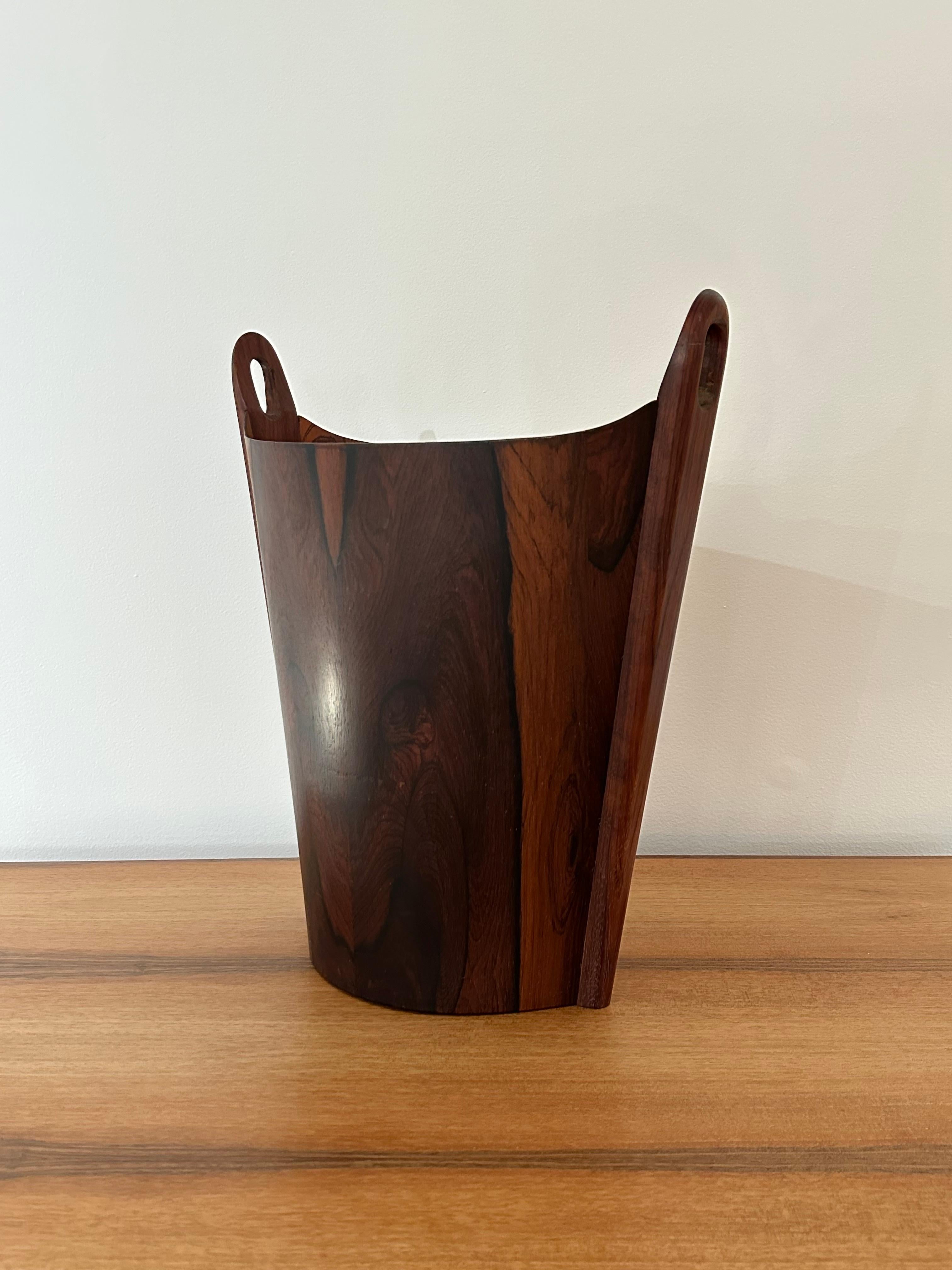 Norwegian Einar Barnes for p.s. Heggen Scandinavian Modern Rosewood Wastebasket For Sale