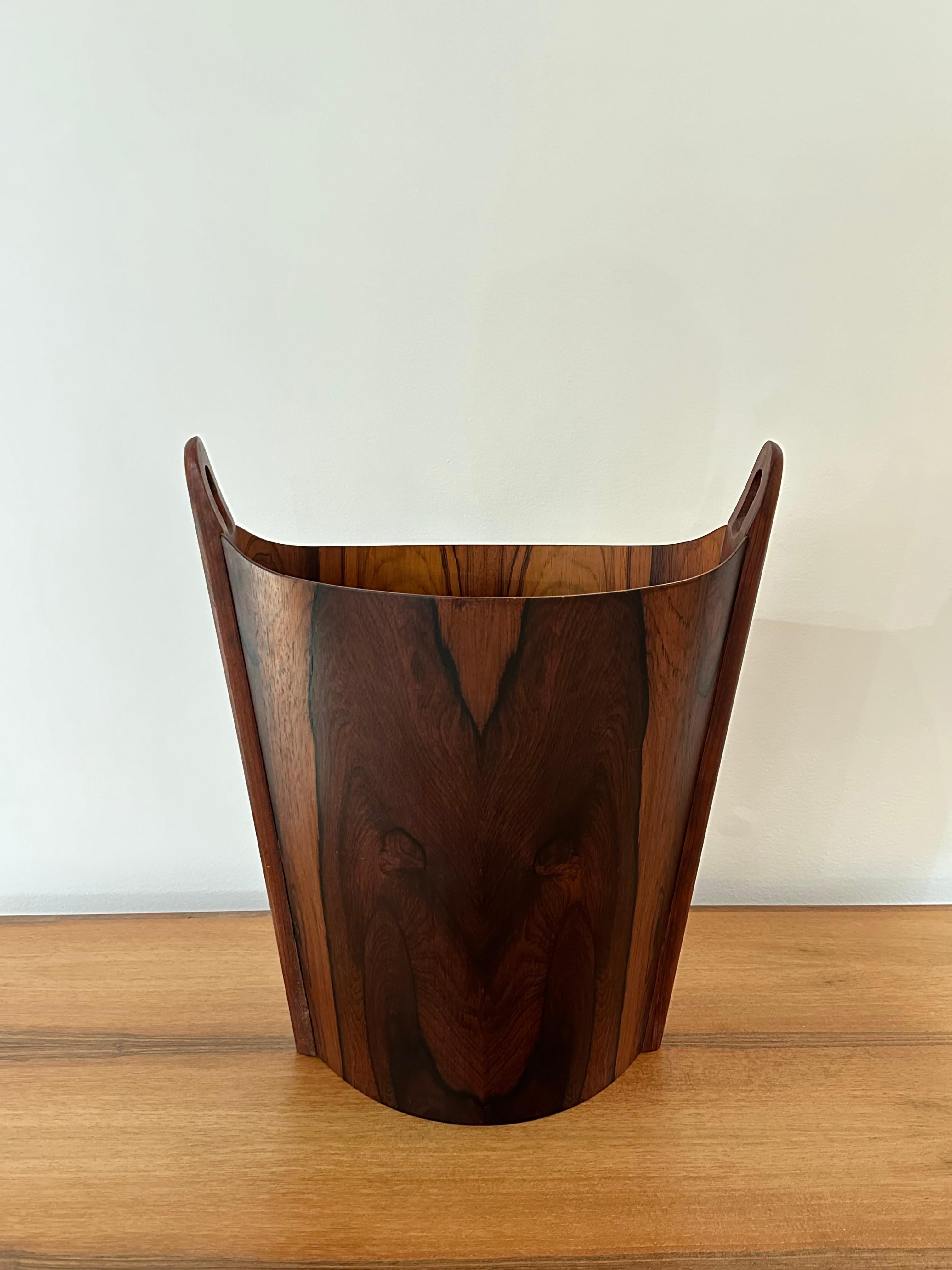 Einar Barnes for p.s. Heggen Scandinavian Modern Rosewood Wastebasket For Sale 1