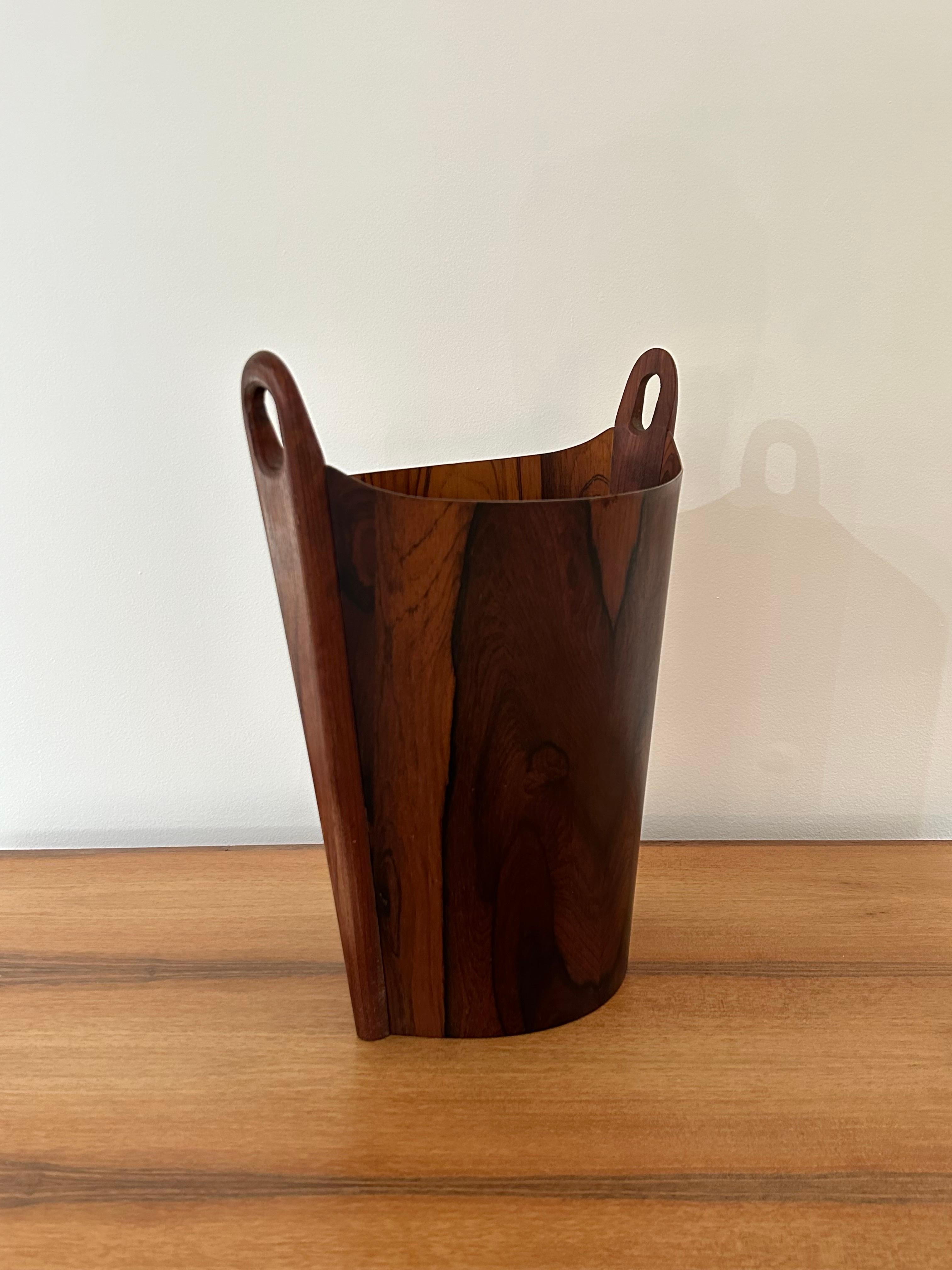 Einar Barnes for p.s. Heggen Scandinavian Modern Rosewood Wastebasket For Sale 2