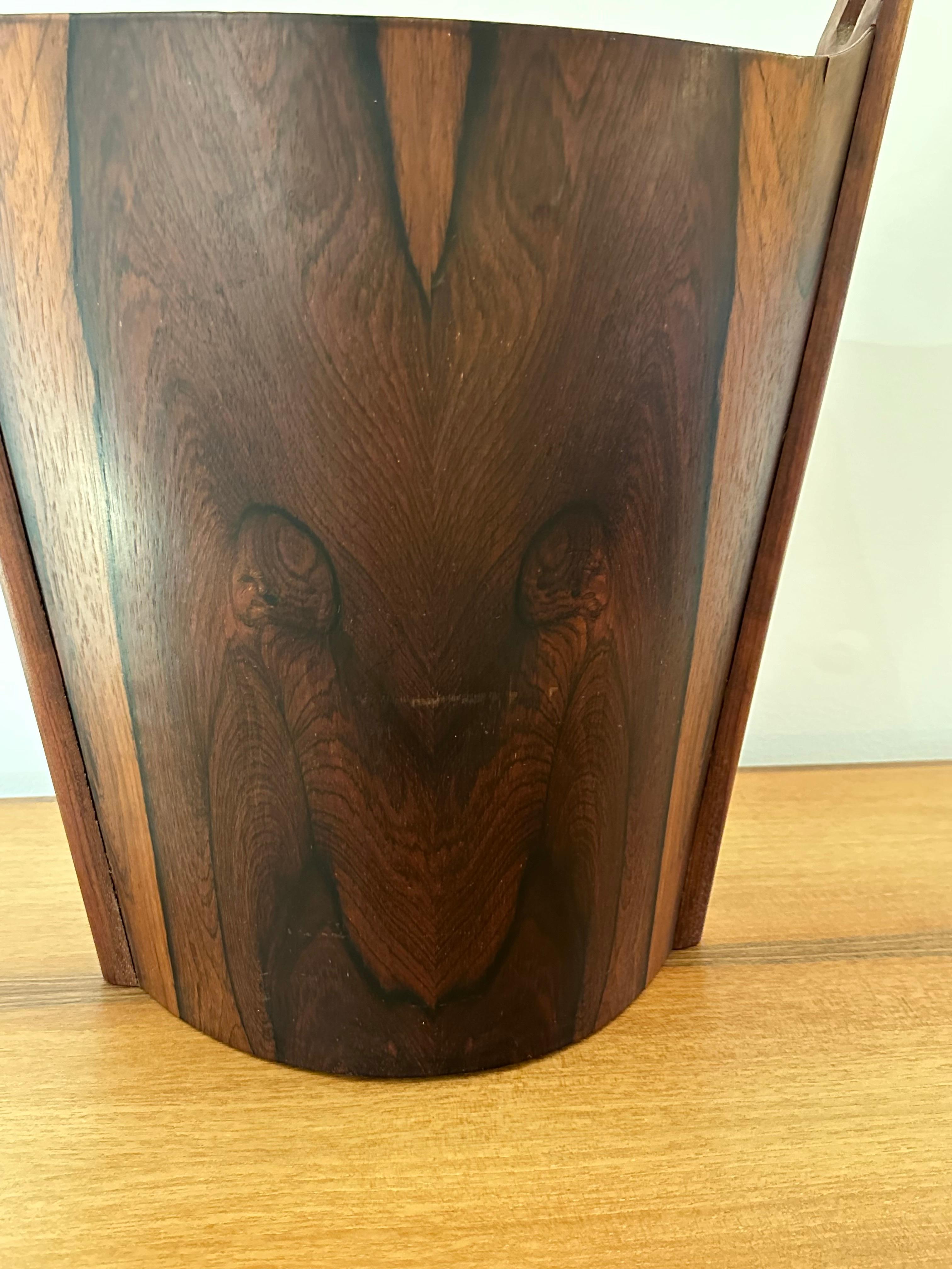 Einar Barnes for p.s. Heggen Scandinavian Modern Rosewood Wastebasket 4