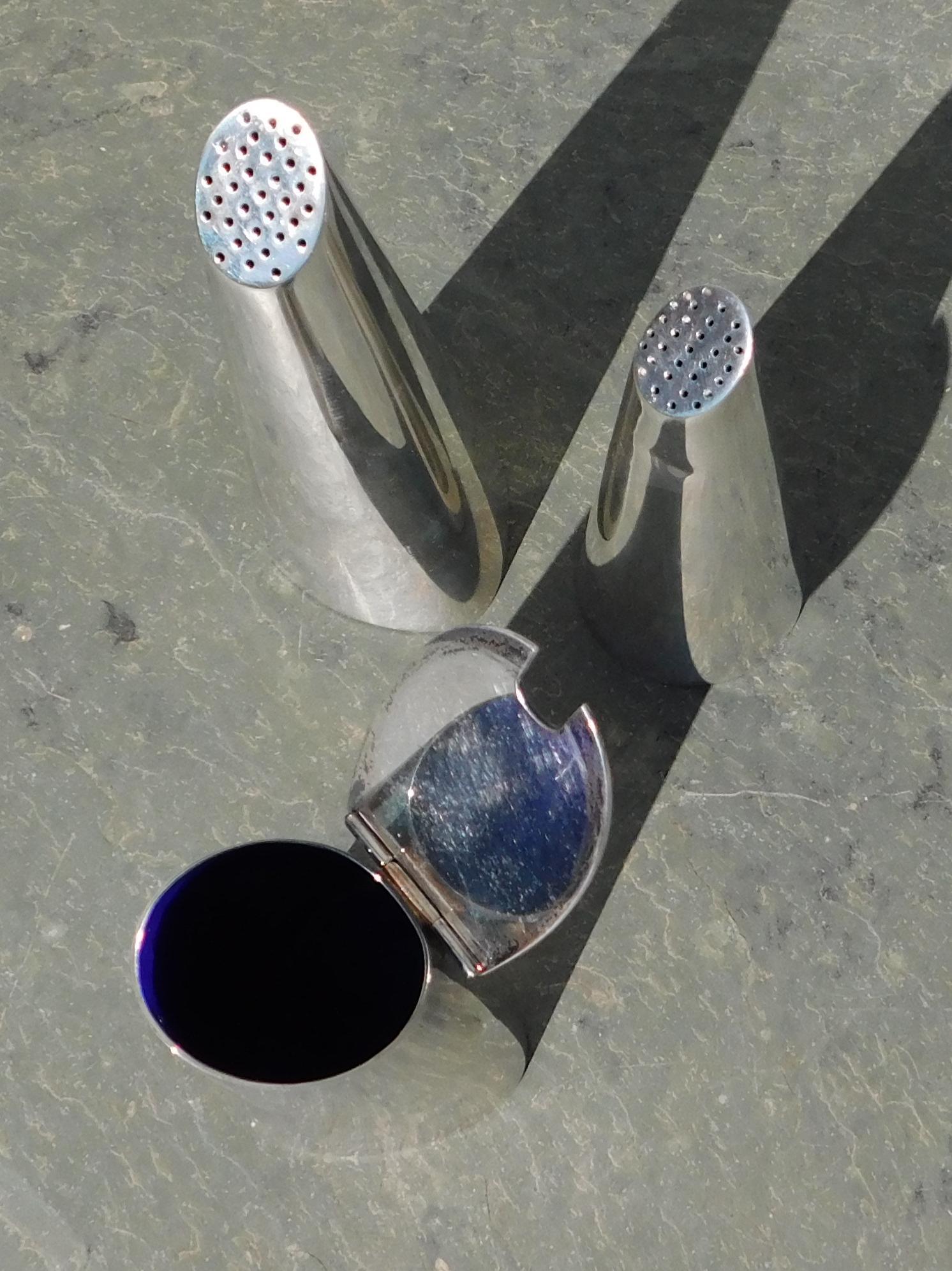 Einar Dragsted Modernist Sterling Denmark Salt, Pepper and Creamer im Angebot 8