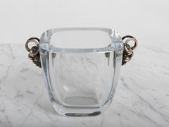 Einar Dragsted & Strömbergshyttan Swedish Grace Crystal Vase with Sterling Grape
