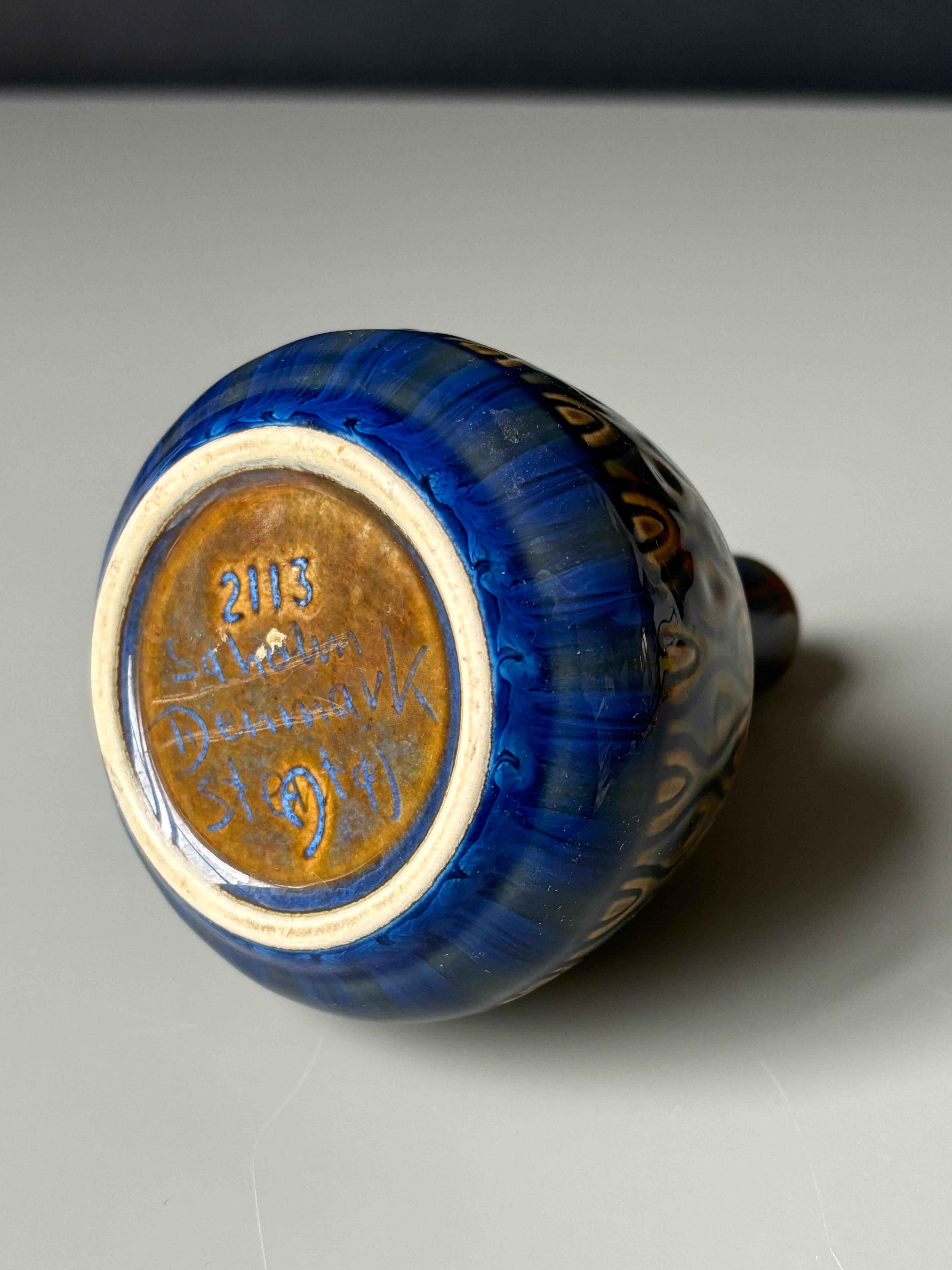 Vaso Einar Johansen blu e caramello, anni '60 In condizioni buone in vendita a Copenhagen, DK