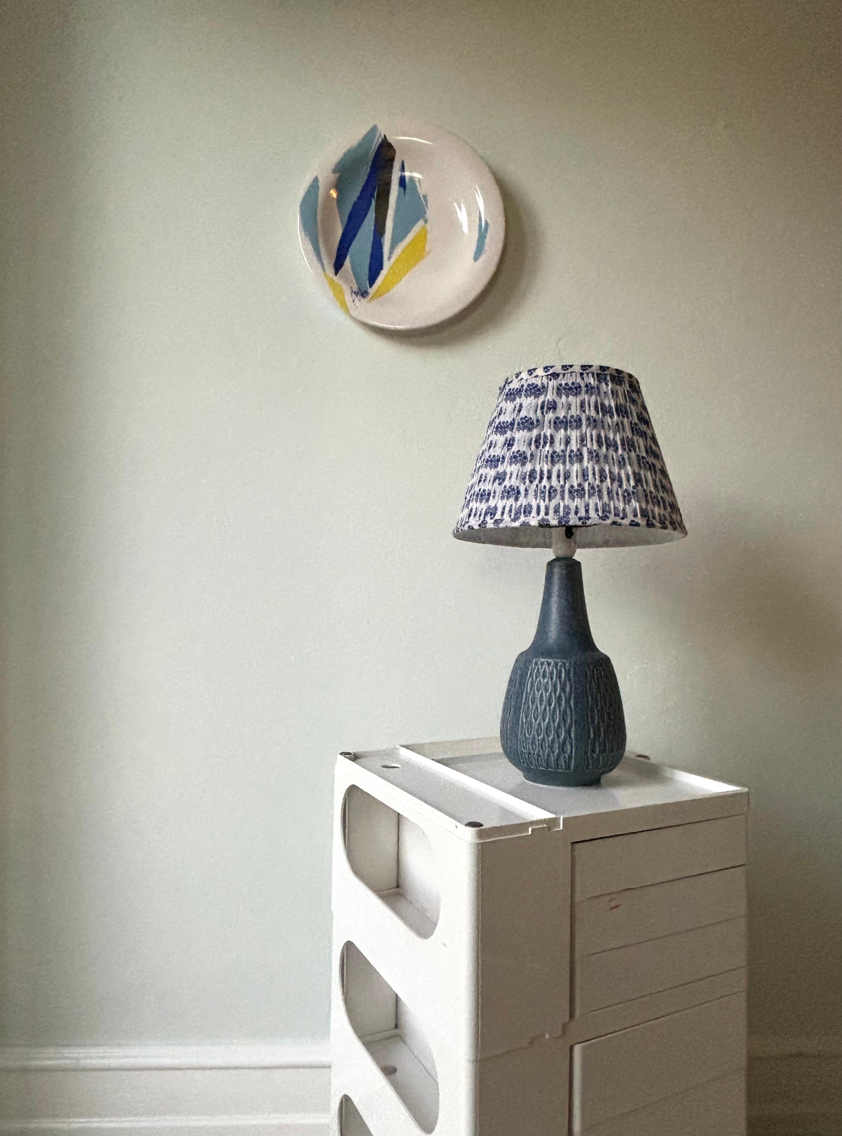 Mid-Century Modern Einar Johansen Dusty Blue Ceramic Table Lamp, 1960s For Sale