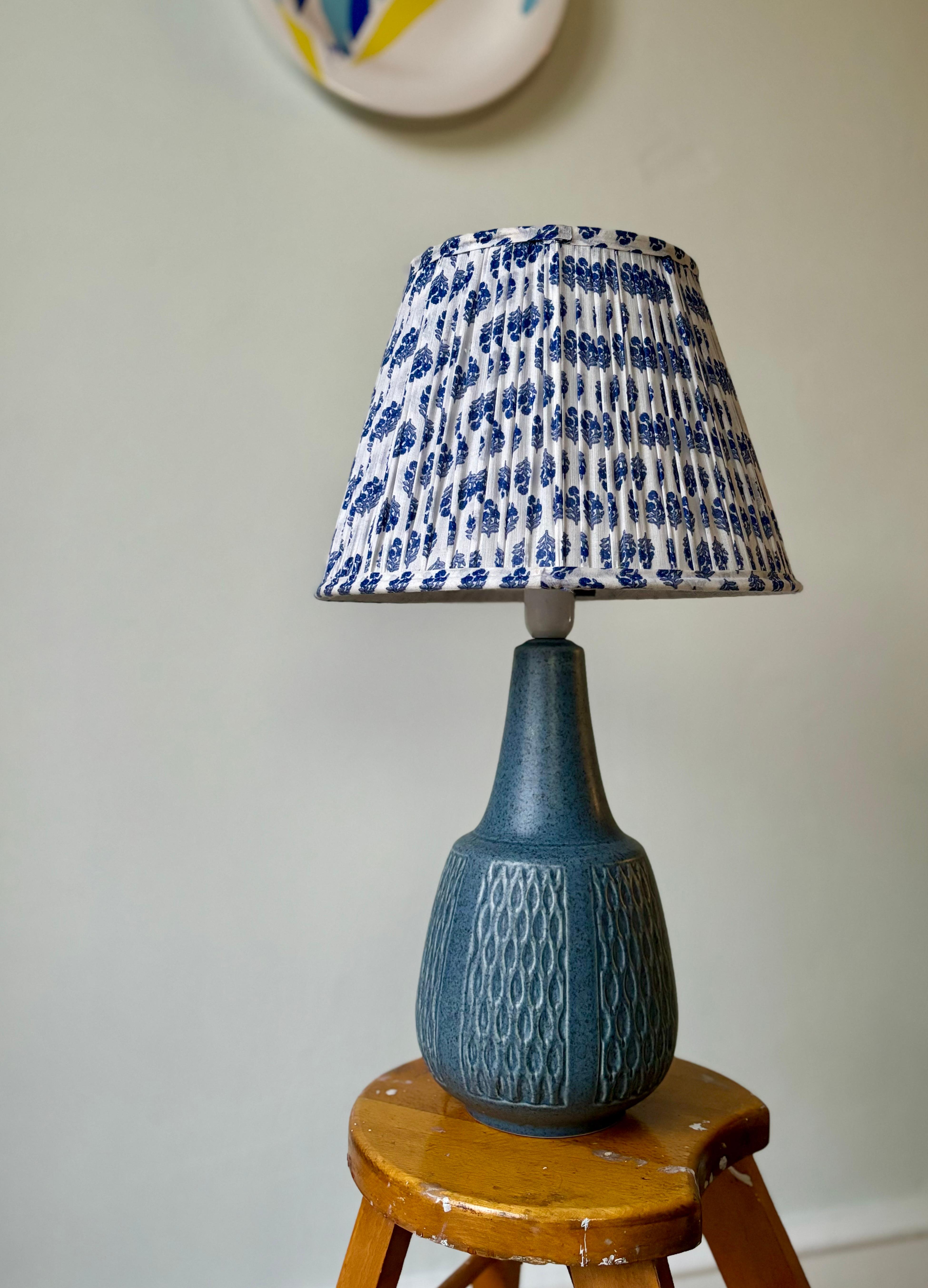 20th Century Einar Johansen Dusty Blue Ceramic Table Lamp, 1960s For Sale