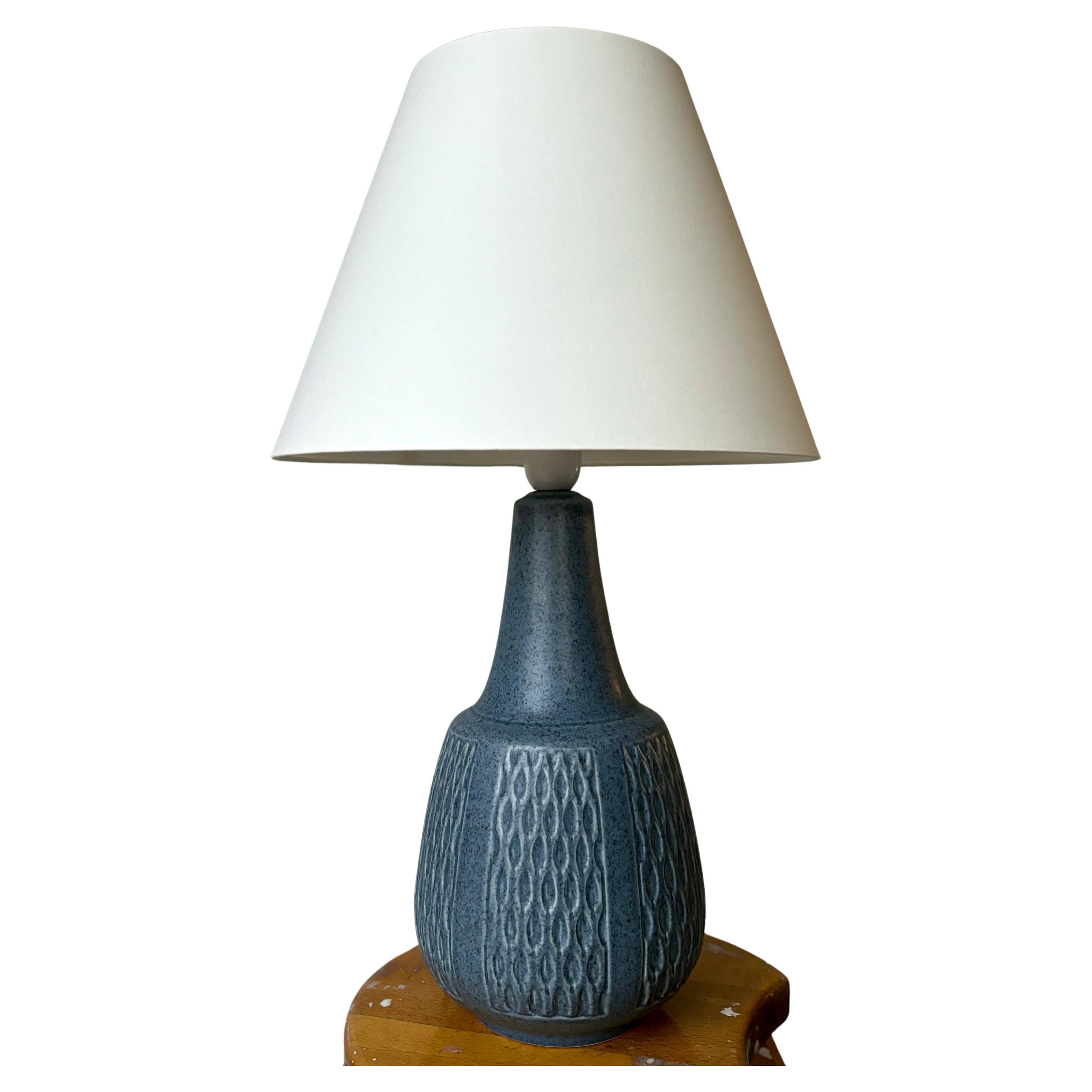 Einar Johansen Dusty Blue Ceramic Table Lamp, 1960s For Sale