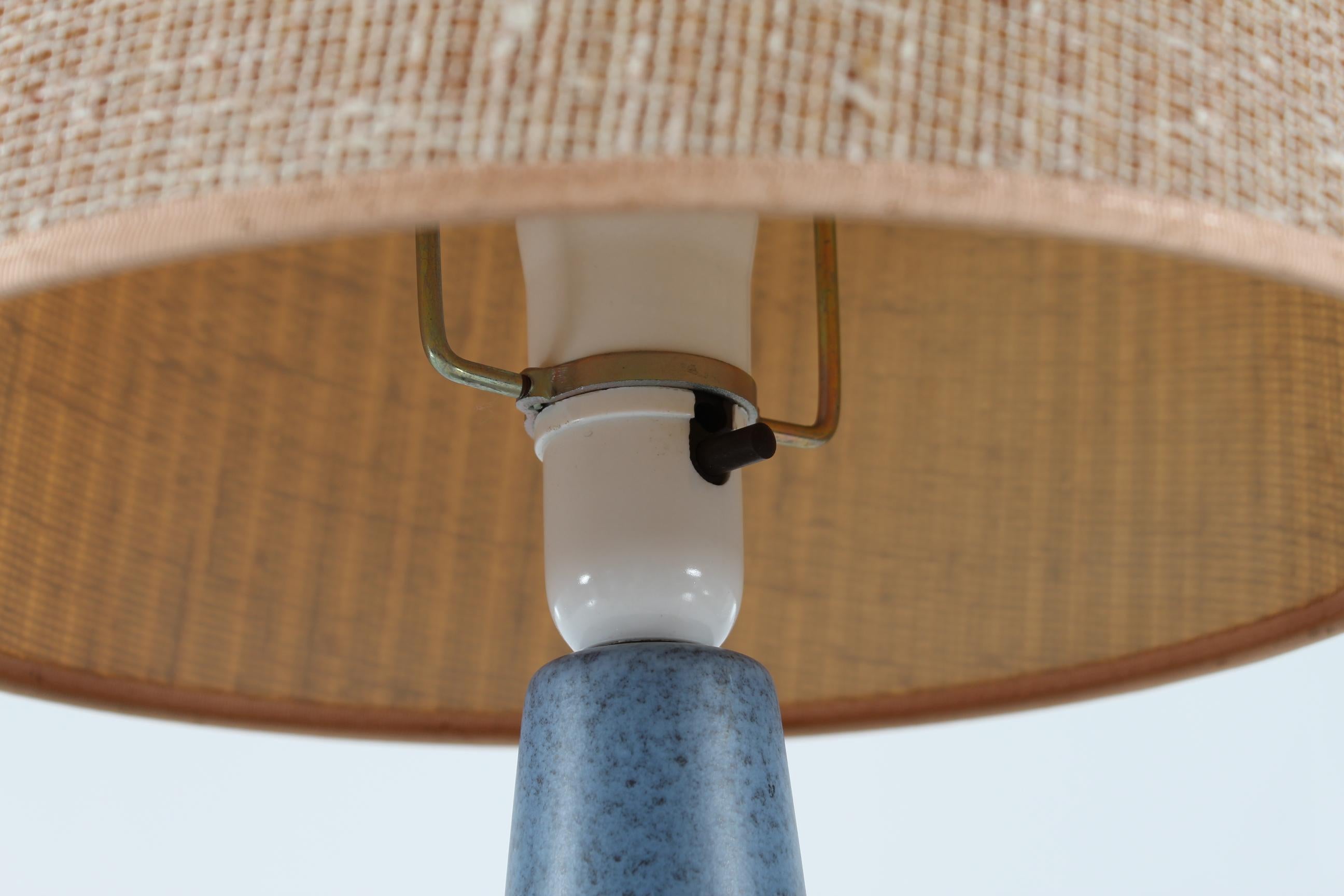 Danish Einar Johansen for Søholm, Blue Ceramic Table Lamp, Denmark Mid-century 1960s