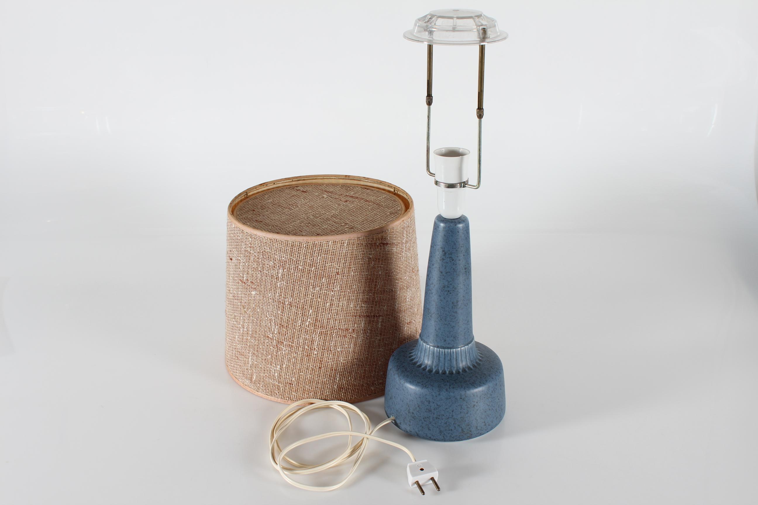 Einar Johansen for Søholm, Blue Ceramic Table Lamp, Denmark Mid-century 1960s 1