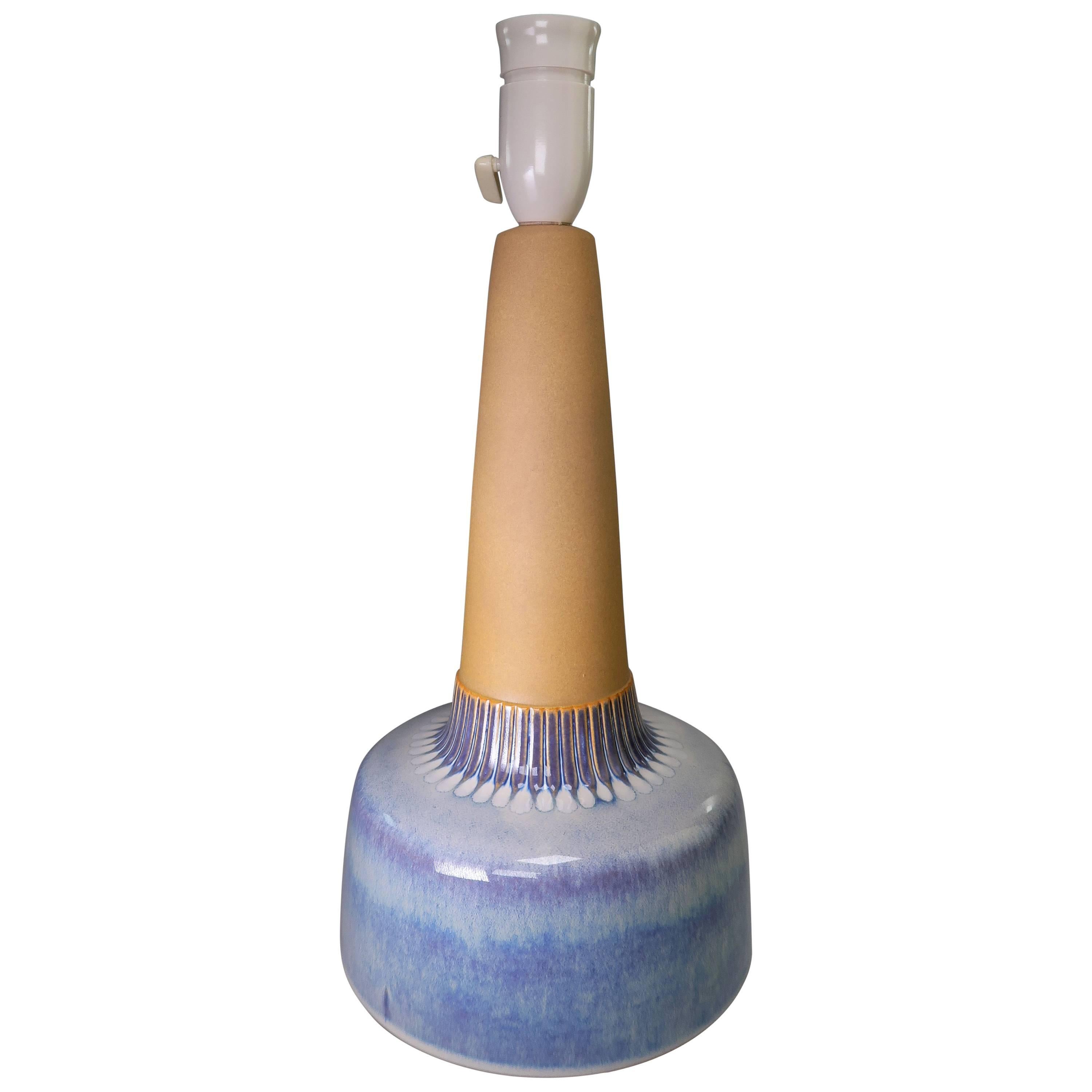 Einar Johansen for Søholm Blue, Violet, White Ceramic Table Lamp, 1960s