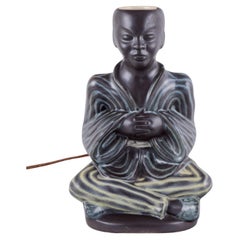 Einar Johansen for Søholm. Ceramic table lamp in the shape of Asian figure.