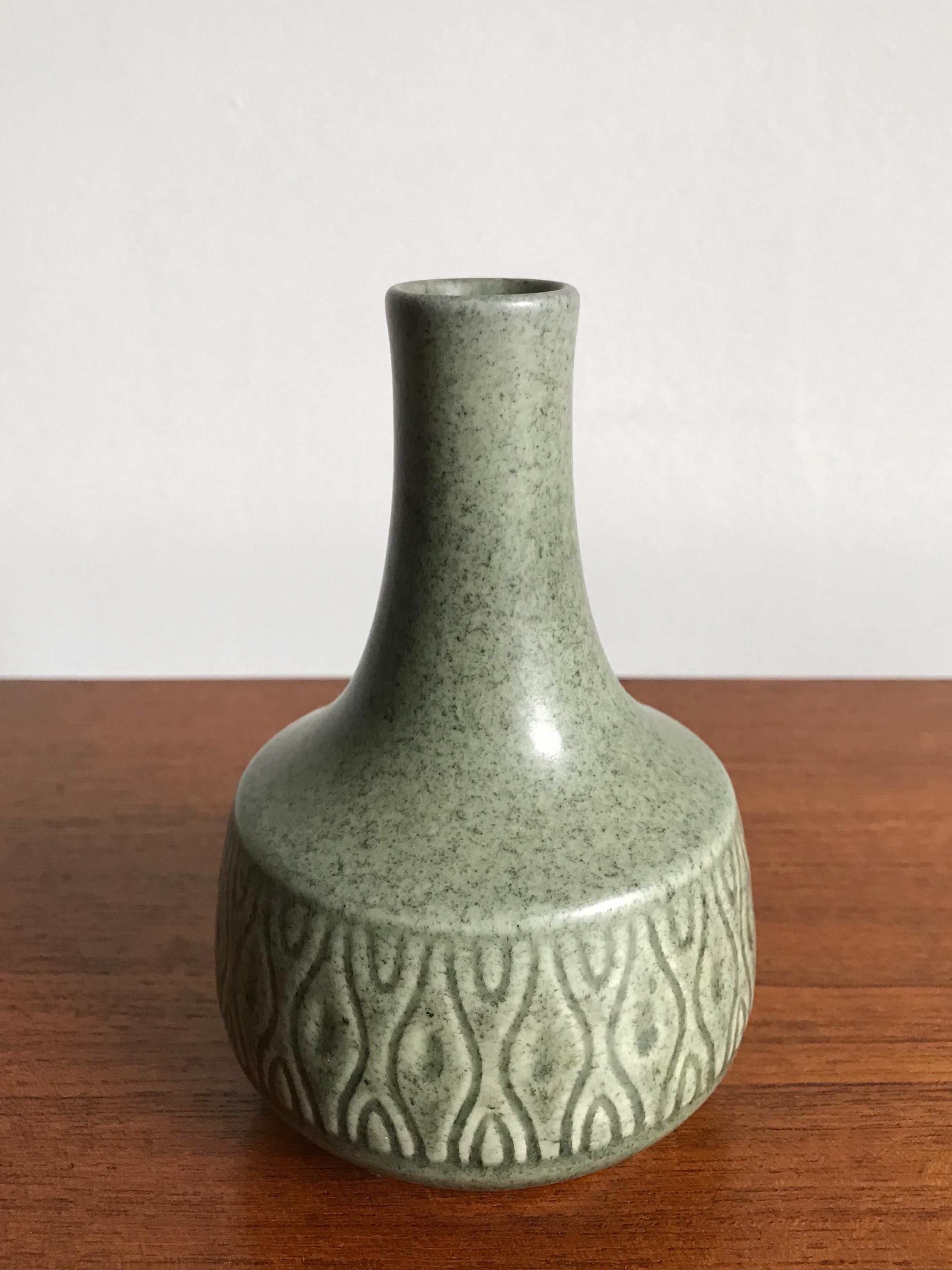 Painted Einar Johansen for Søholm Scandinavian Stoneware Vases Set, 1960s