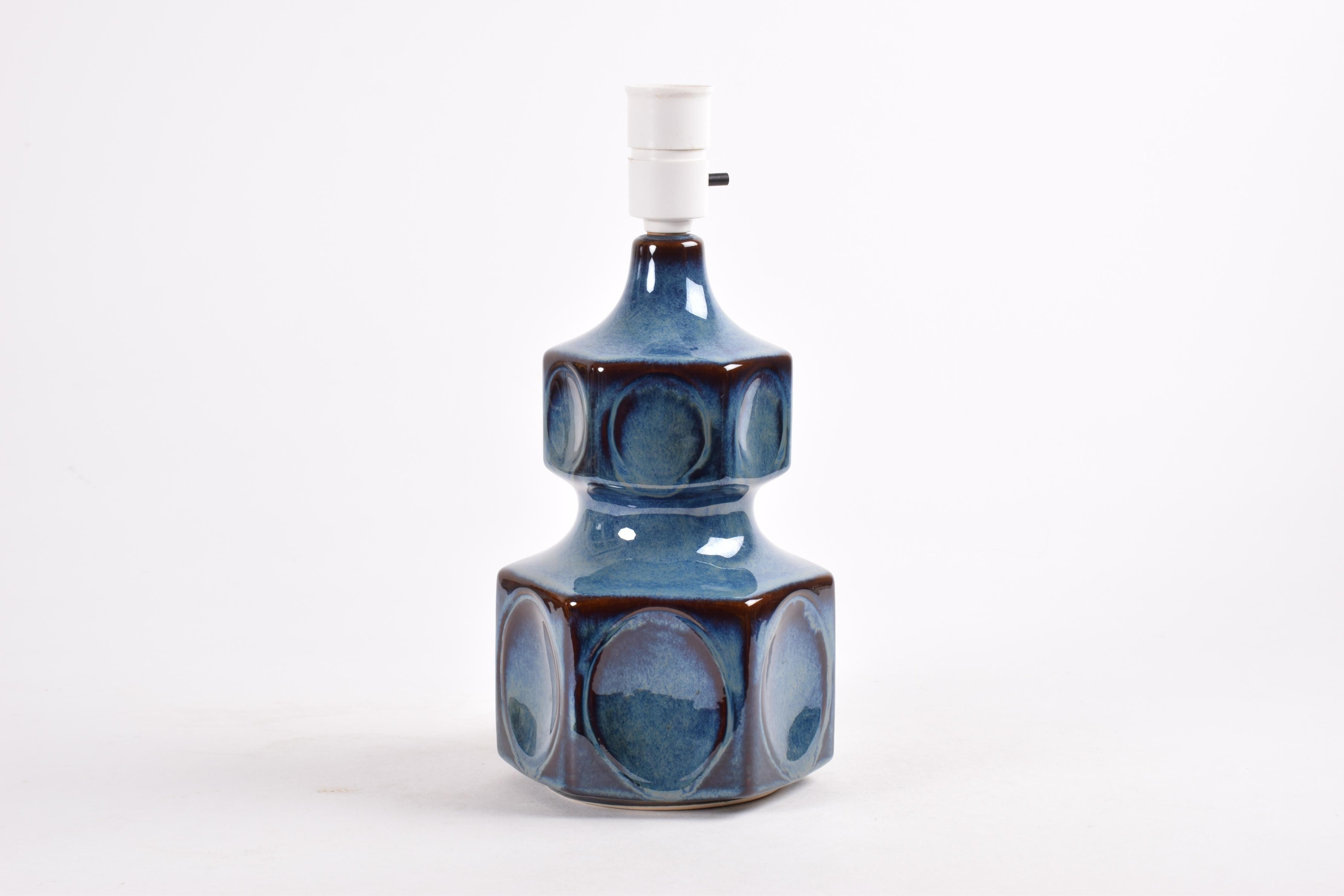 Mid-Century Modern Einar Johansen for Søholm Sculptural Table Lamp Blue Danish Midcentury, 1960s