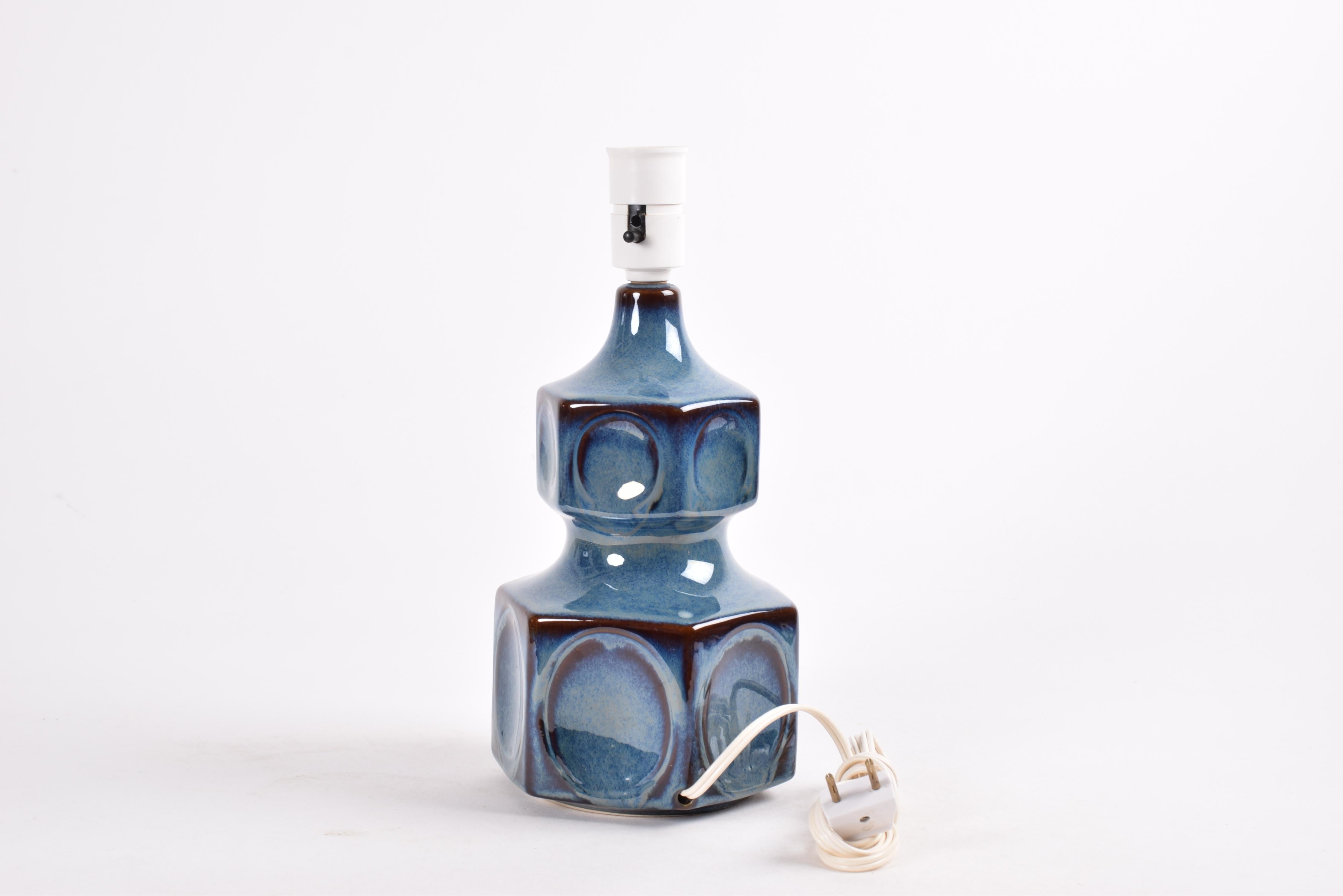 Einar Johansen for Søholm Sculptural Table Lamp Blue Danish Midcentury, 1960s In Good Condition In Aarhus C, DK