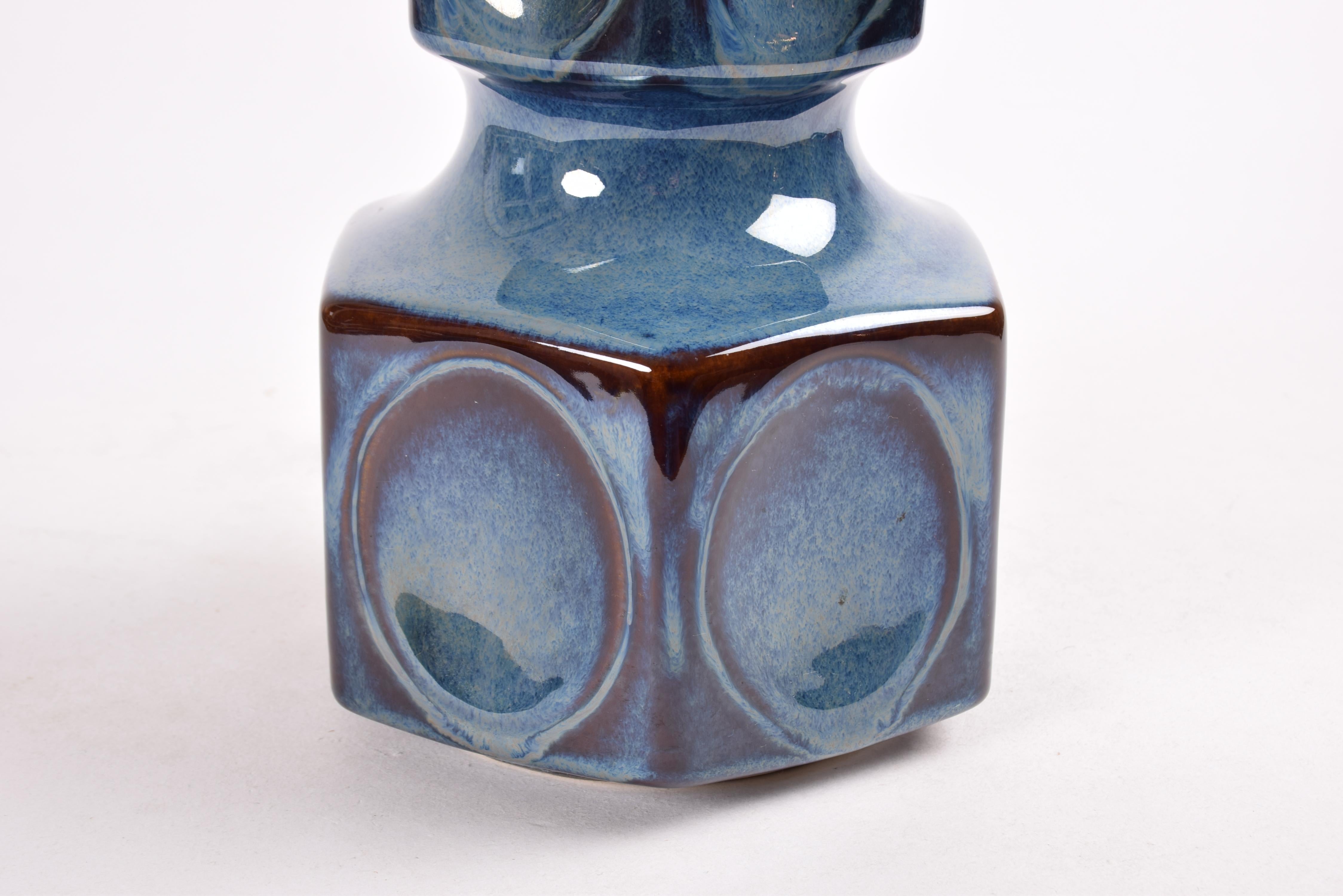 Mid-20th Century Einar Johansen for Søholm Sculptural Table Lamp Blue Danish Midcentury, 1960s