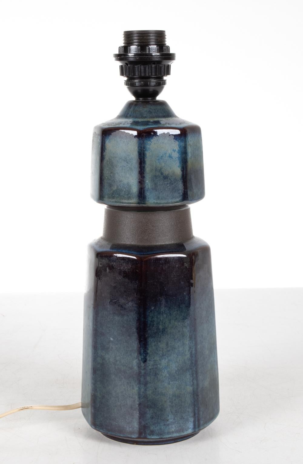 Einar Johansen for Soholm Sculptural Blue Ceramic Table Lamp For Sale 4