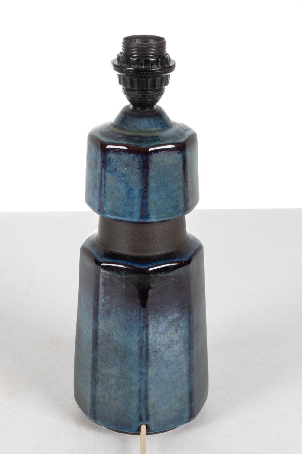 Einar Johansen for Soholm Sculptural Blue Ceramic Table Lamp For Sale 1