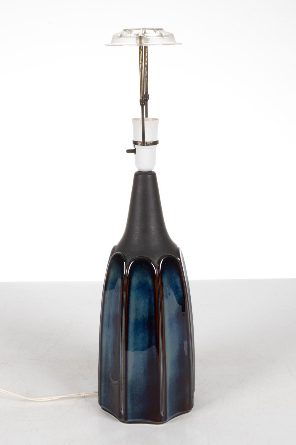 Einar Johansen for Soholm Sculptural Blue Ceramic Table Lamp For Sale 2