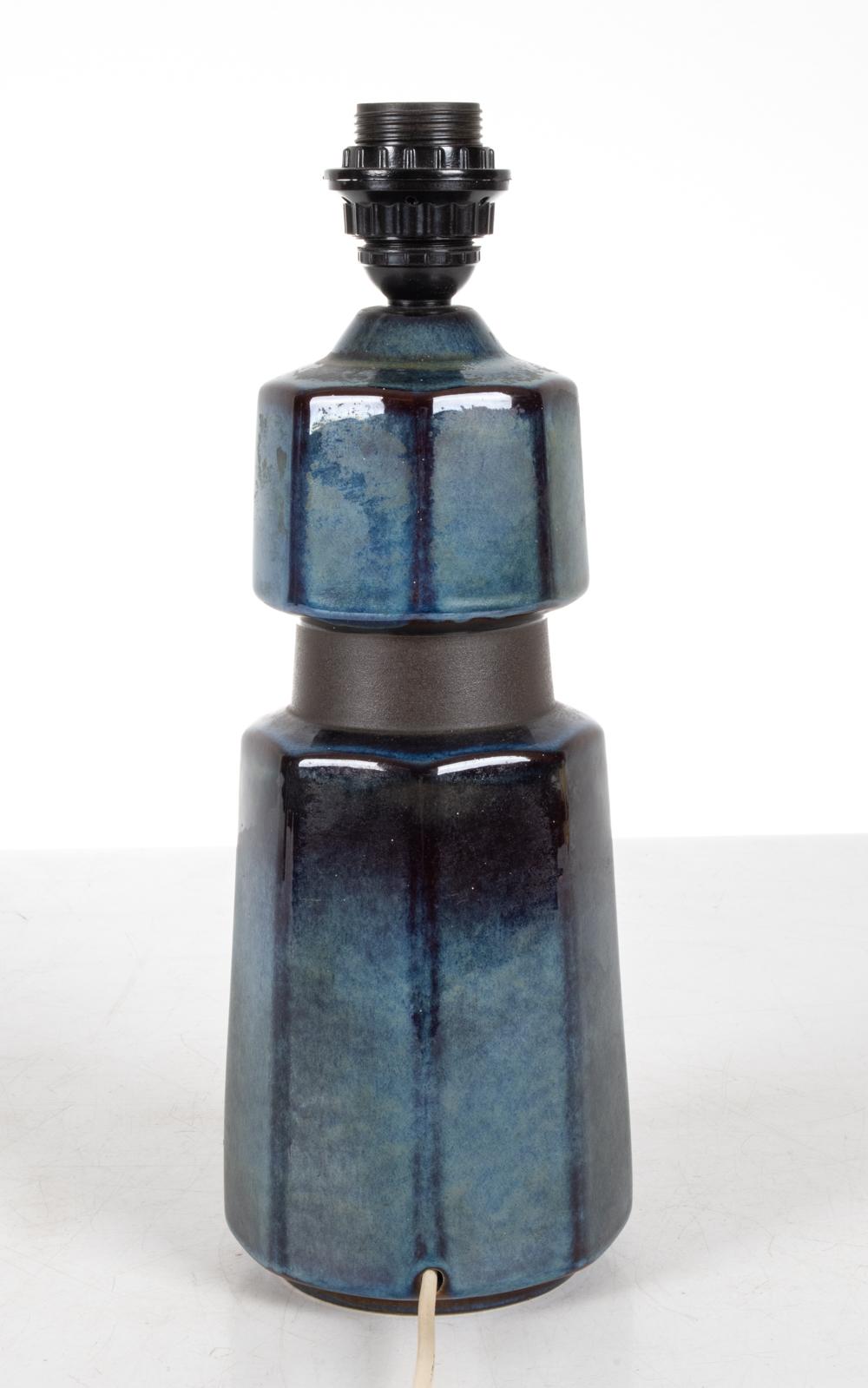 Einar Johansen for Soholm Sculptural Blue Ceramic Table Lamp For Sale 2