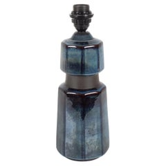 Vintage Einar Johansen for Soholm Sculptural Blue Ceramic Table Lamp