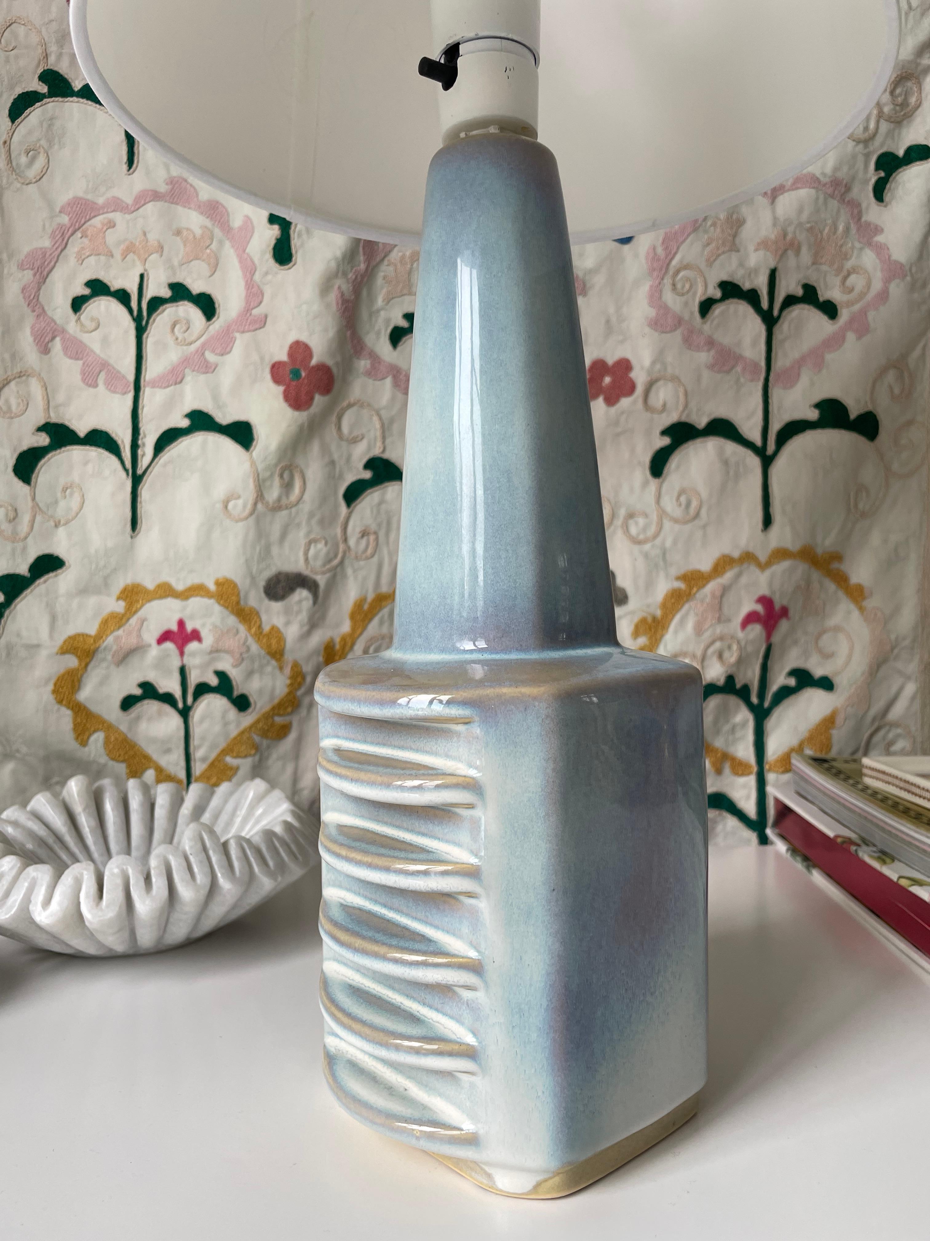 Einar Johansen Pastel Blue Sculptural Danish Modern Lamp, 1960s For Sale 3