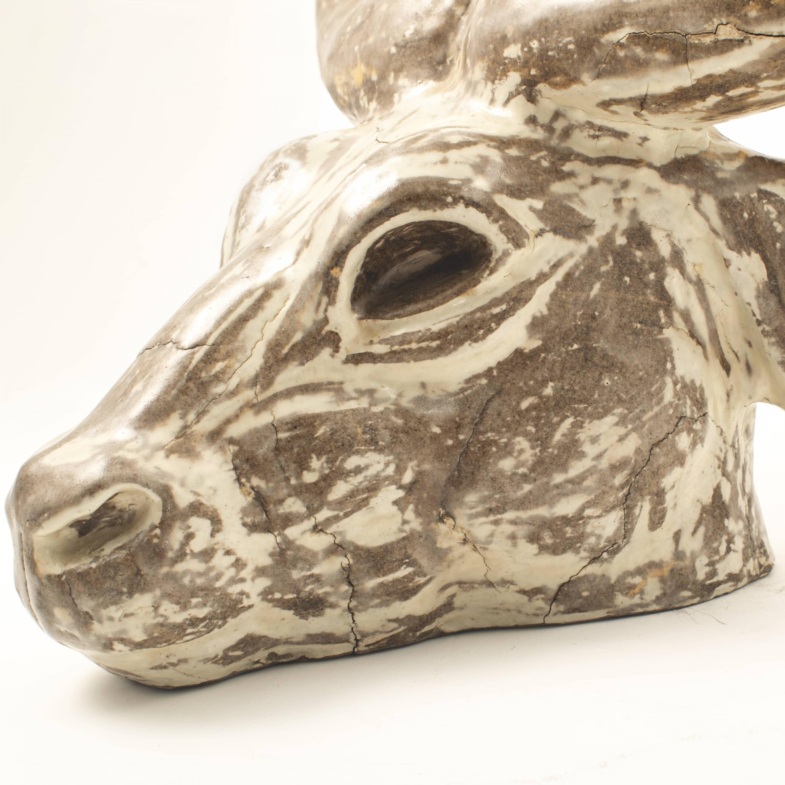 Einar Johansen Rare Stoneware Watussi Ox Head In Good Condition For Sale In Kastrup, DK