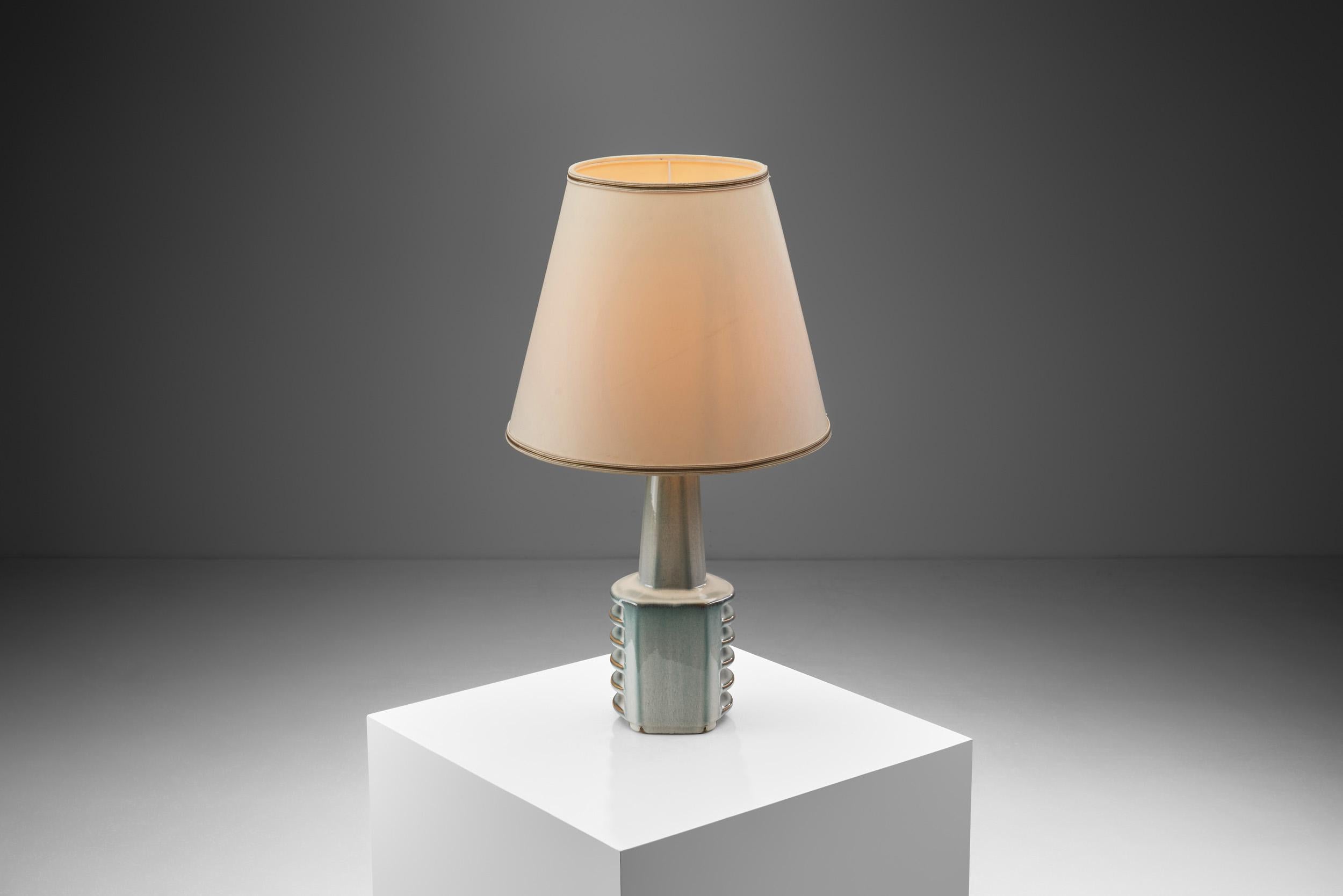 Mid-20th Century Einar Johansen Stoneware Table Lamp for Søholm Stentøj Bornholm, Denmark 1960s For Sale