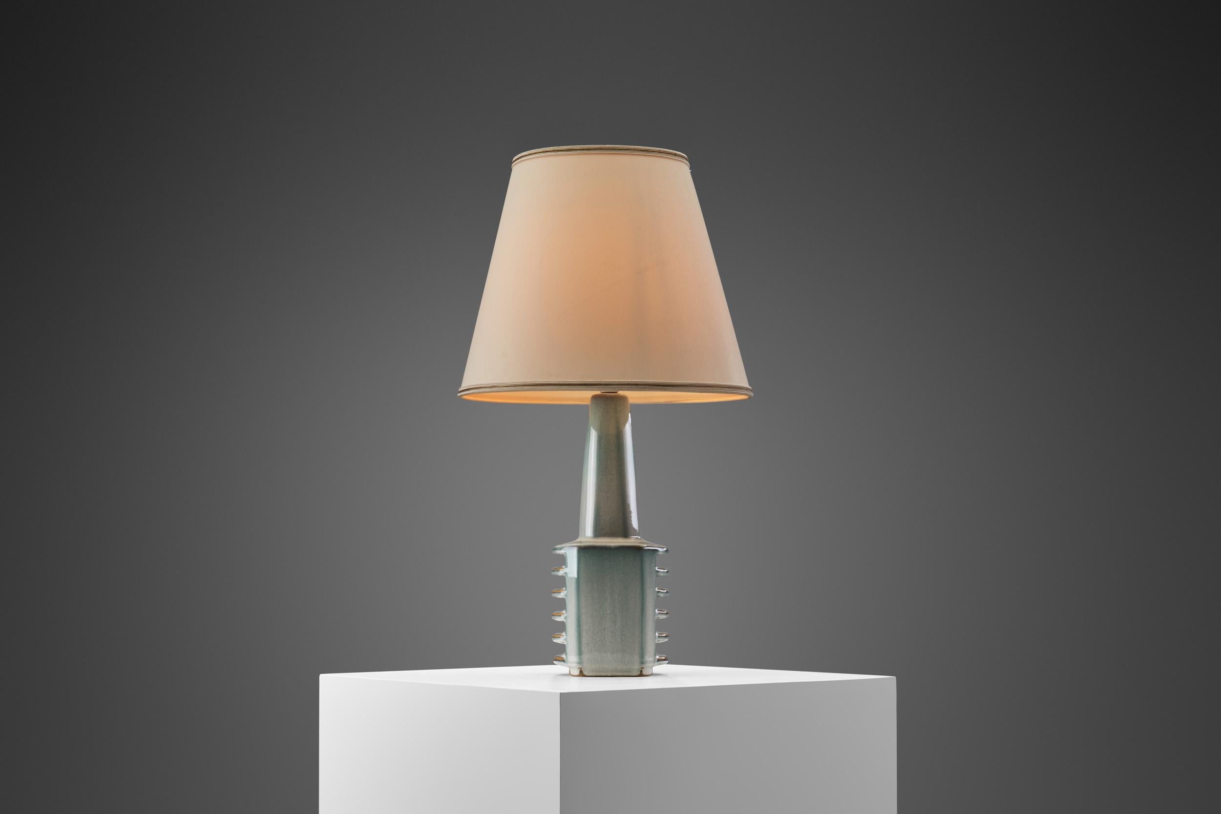 Ceramic Einar Johansen Stoneware Table Lamp for Søholm Stentøj Bornholm, Denmark 1960s For Sale