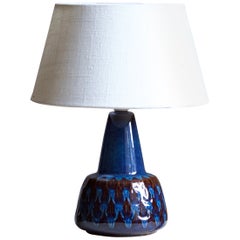 Einar Johansen, Table Lamp, Glazed Incised Stoneware, Søholm, Denmark, 1960s