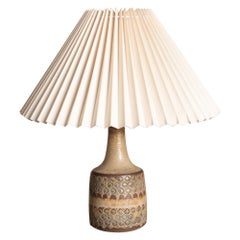 Einar Johansen, Table Lamp, Glazed Incised Stoneware, Søholm, Denmark, 1960s