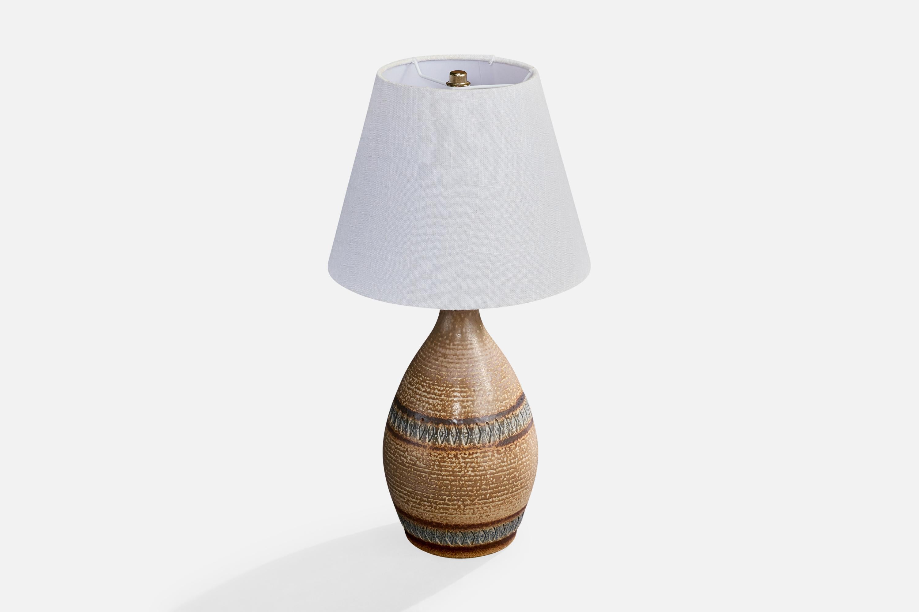 Mid-Century Modern Einar Johansen, Table Lamp, Stoneware, Denmark, 1960s For Sale