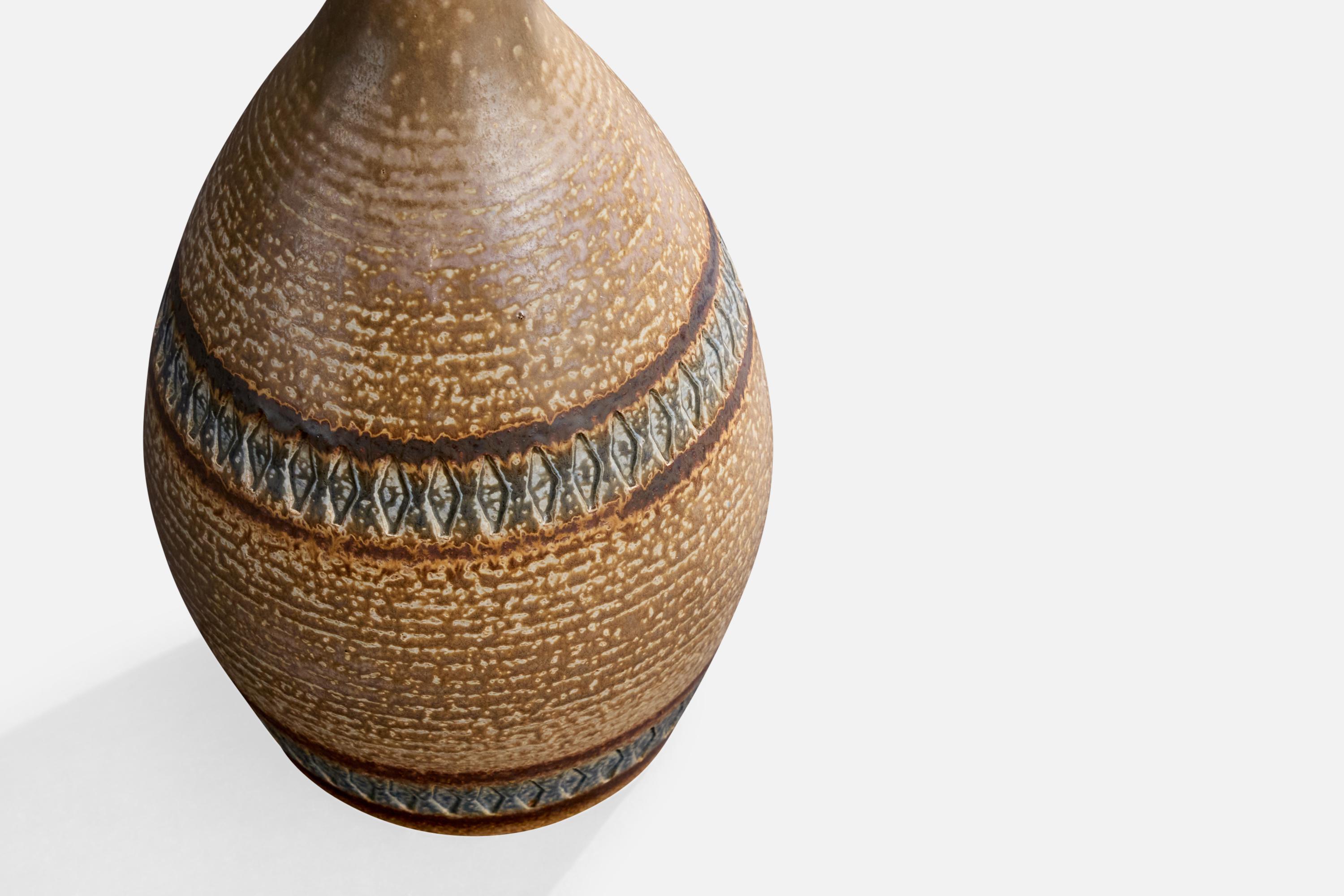 Danish Einar Johansen, Table Lamp, Stoneware, Denmark, 1960s For Sale