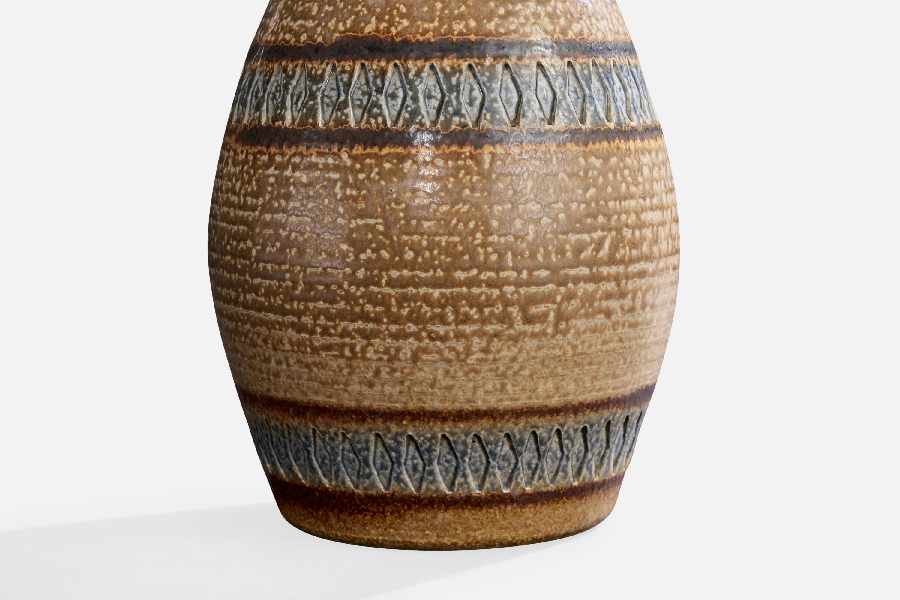 Mid-20th Century Einar Johansen, Table Lamp, Stoneware, Denmark, 1960s For Sale
